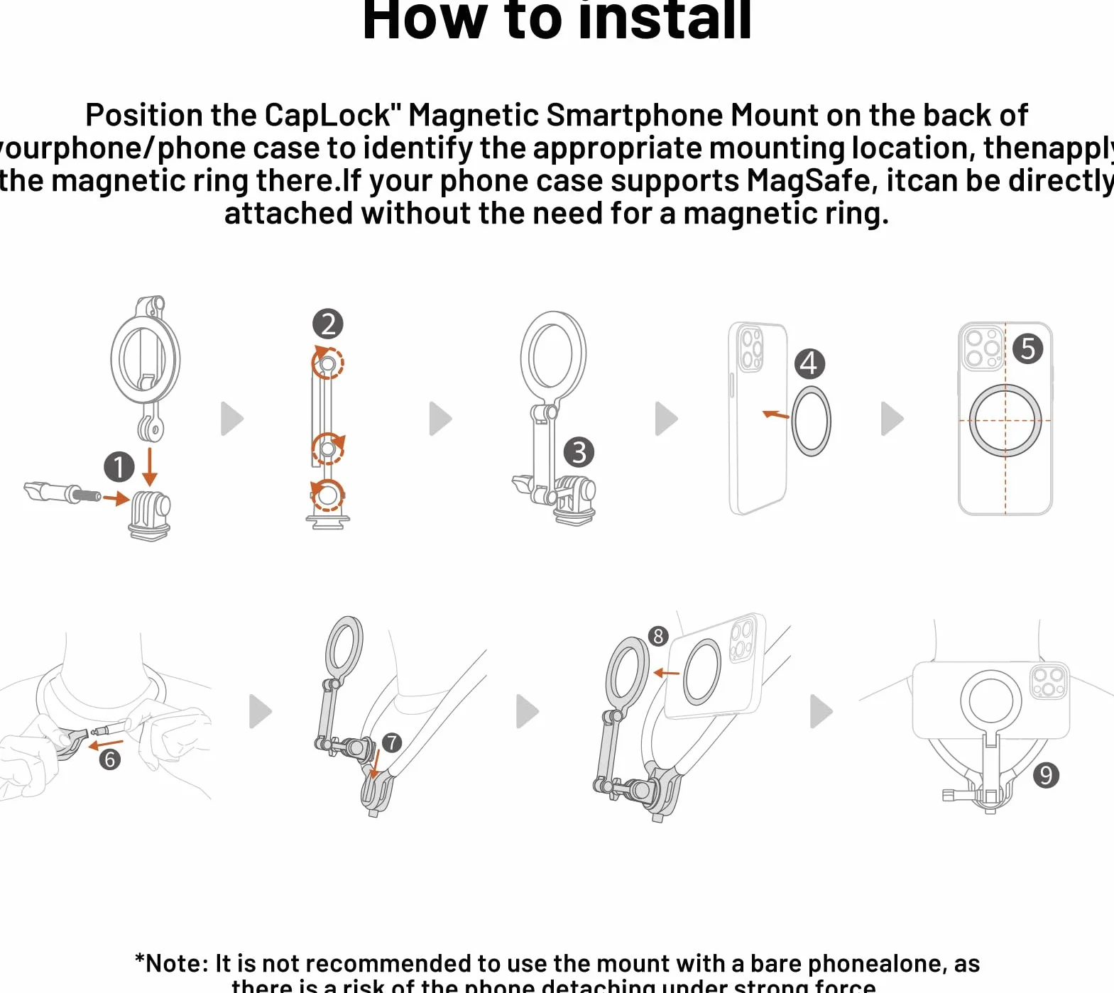 PGYTECH CapLock magnetyczny uchwyt na kark Max do telefonów komórkowych o przedłużonej wersji, uchwyt na telefon komórkowy iPhone z systemem Android, bez użycia rąk, uchwyt do selfie do kamer