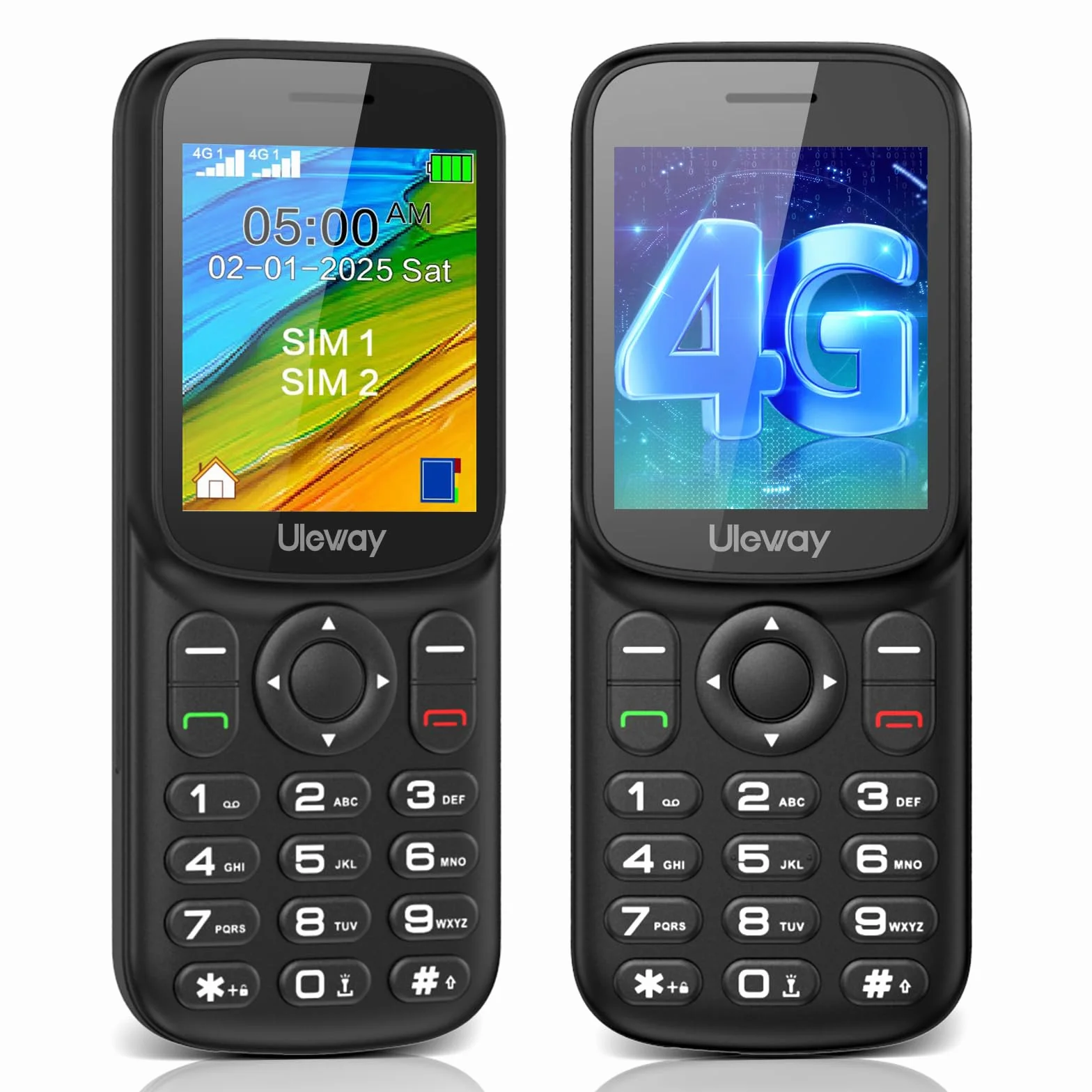 Telefon 4G LTE Mini telefon z przyciskami bez umowy, kolorowy wyświetlacz 1,7 cala, Bluetooth 1000 mAh, długi czas czuwania, Dual SIM, przenośny, telefon komórkowy dla seniorów z latarką LED