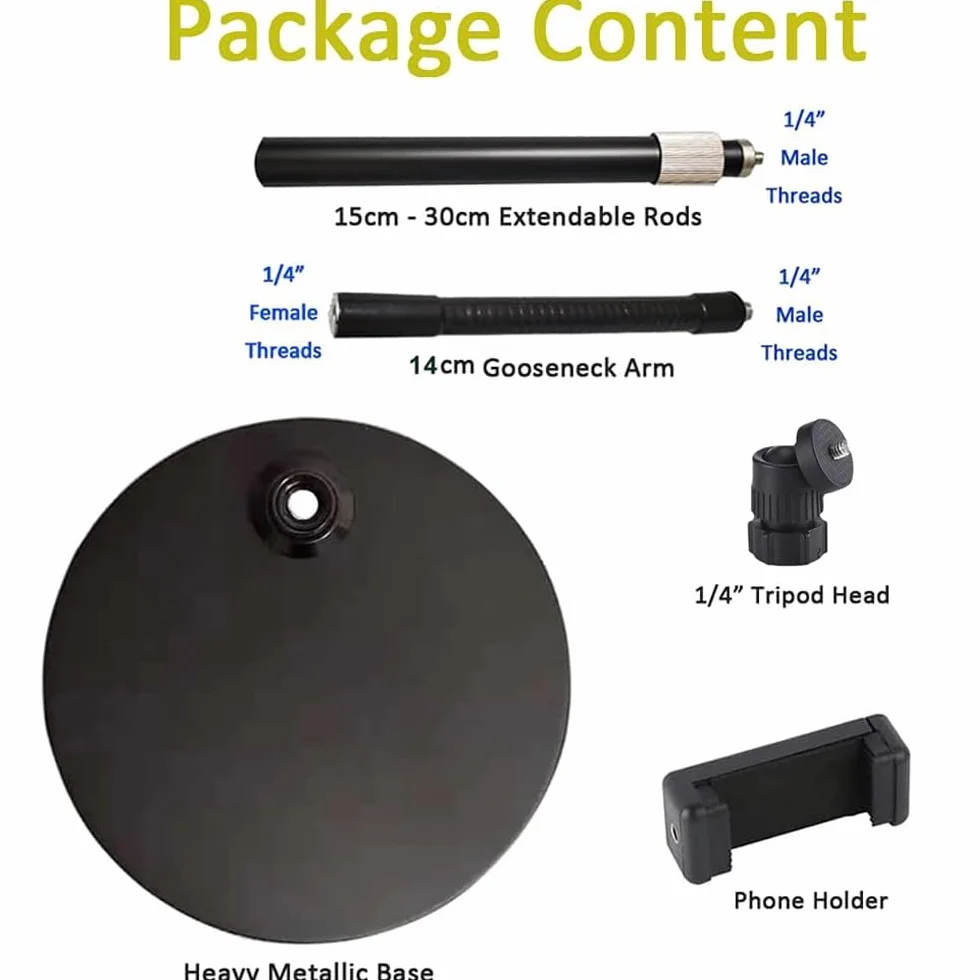 Etucro Webcam Stand Uchwyt na telefon [Typ przedłużenia] Stojak biurkowy Elastyczny stojak wideo z gęsą szyją do telefonów komórkowych, Logitech Webcam C922 C930e C920S C920 C615, itp.