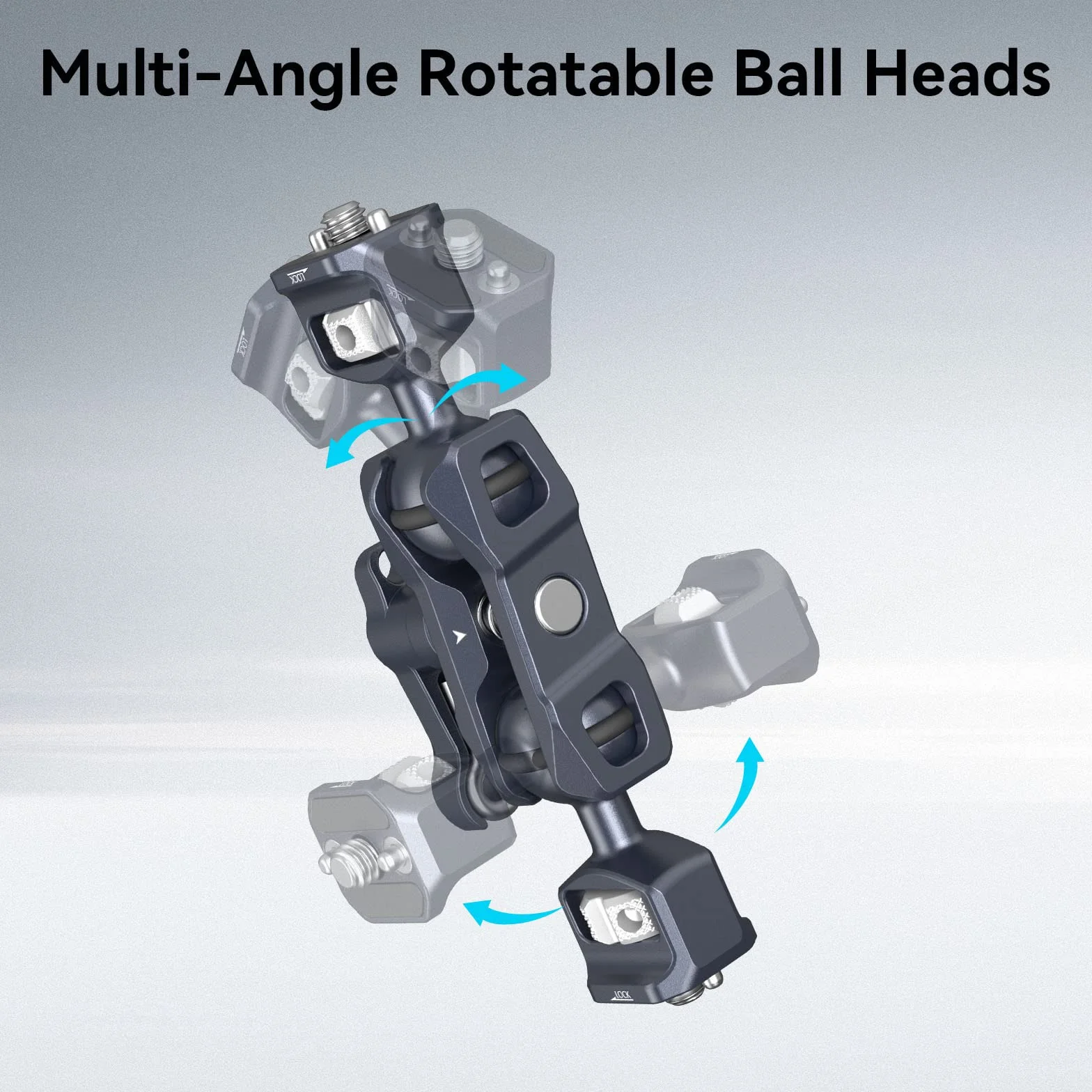 SMALLRIG Podwójne głowice kulowe Magic Arm 3873 1/4"-20 maks. obciążenie 6 kg 88 g stop aluminium stal nierdzewna