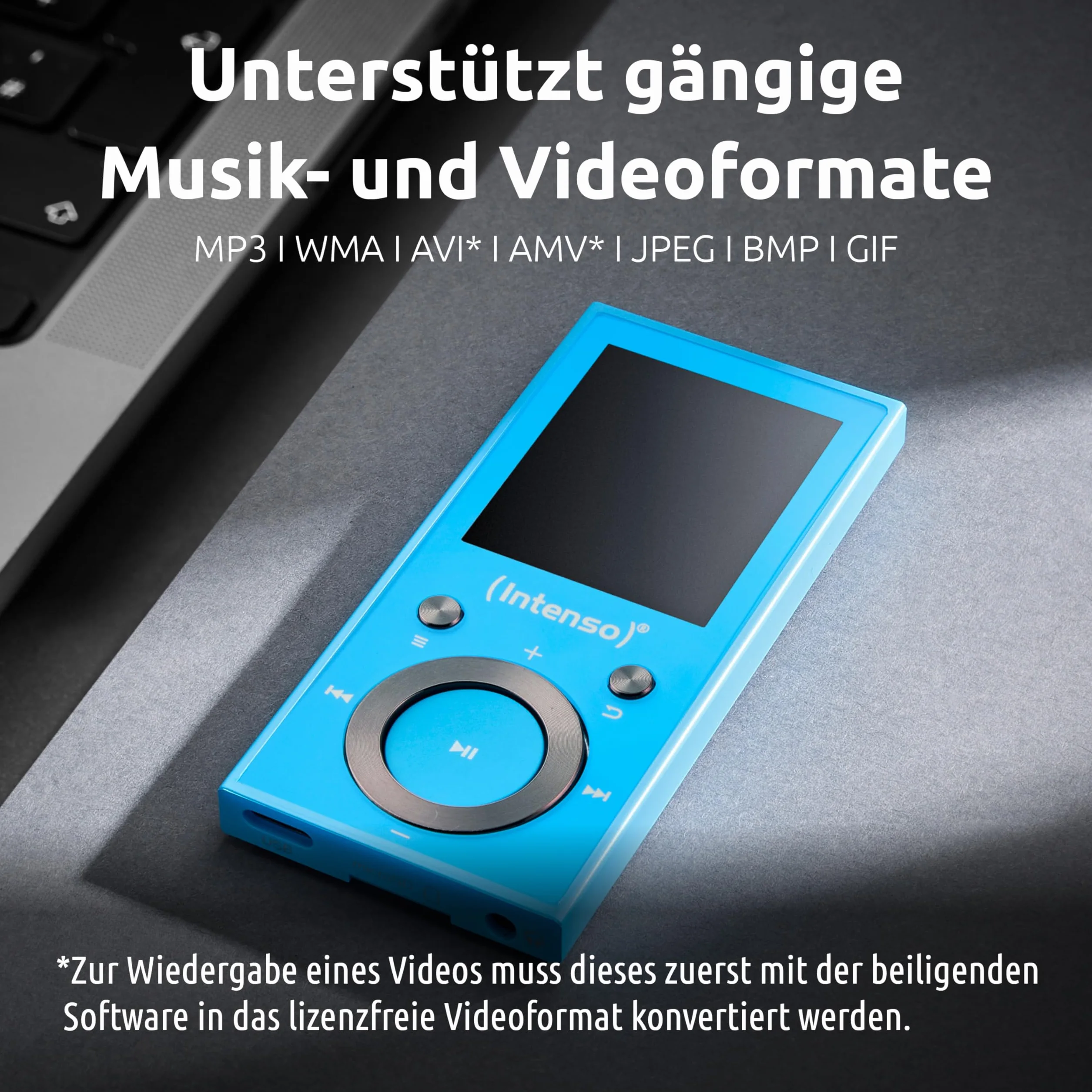 Intenso Odtwarzacz MP3 1,8 cala Bluetooth Niebieski