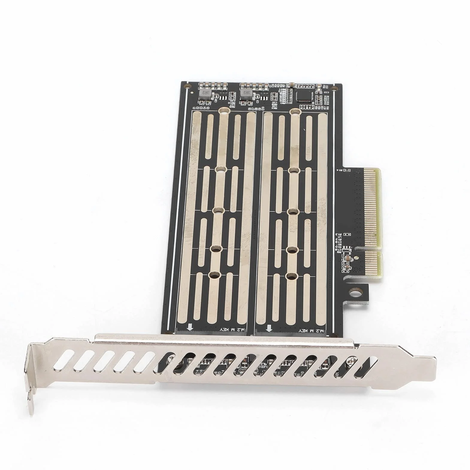 Podwójna Karta Adaptera NVMe M.2 na PCI‑E, Karta Konwertera M-Key NVMe M.2 na PCIe X8 dla M.2 NVMe SSD 2230/2240/2260/2280/22110