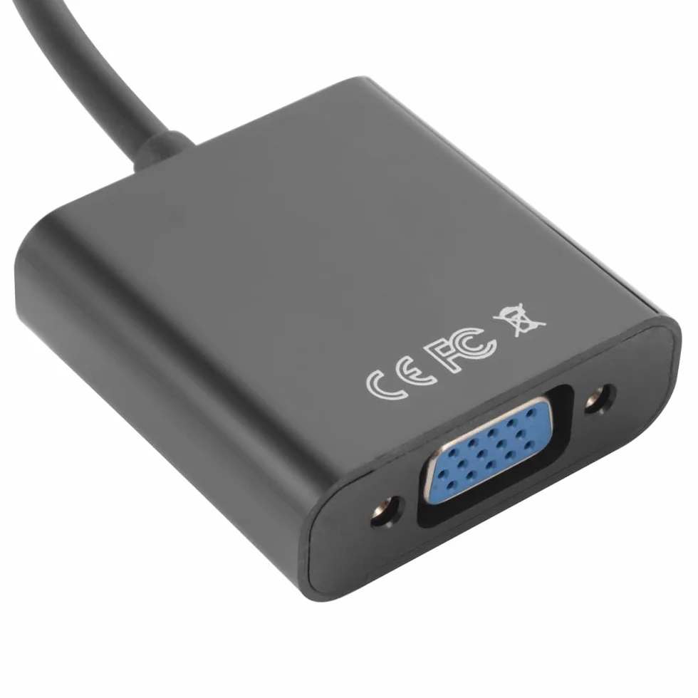MMOBIEL HDMI do VGA Adapter kablowy -Połysany złoto transmisja samca do żeńskiej 1080p Full HDMI dla monitorów