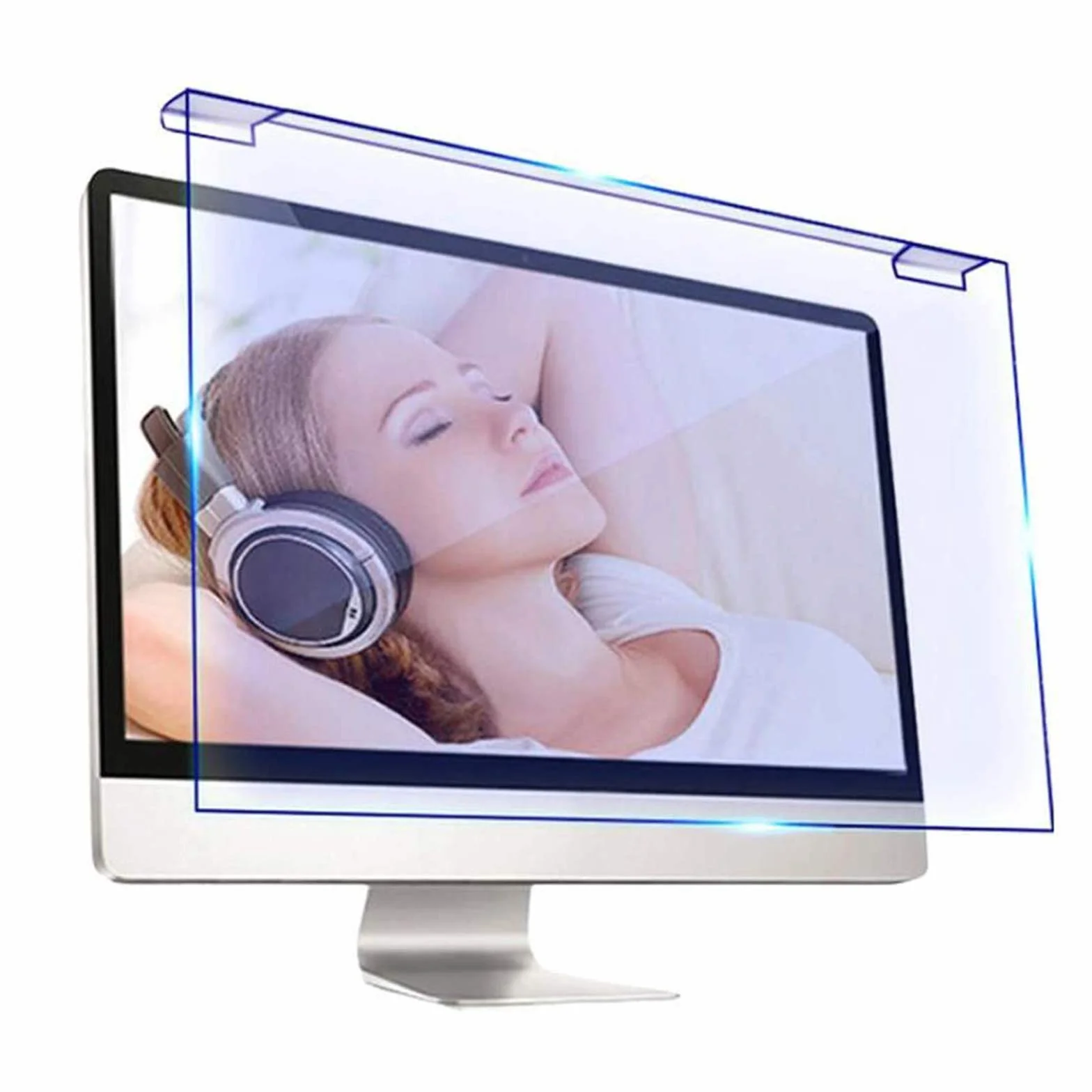 TGHY Niebieski filtr światła do monitora komputerowego o przekątnej 17-28 cali 5:4 16:9 16:10 monitor szerokoekranowy LED PC folia filtrująca ochrona przed promieniowaniem UV obciążenie oczu zawieszenie ramy, 21,5 cala 16:9