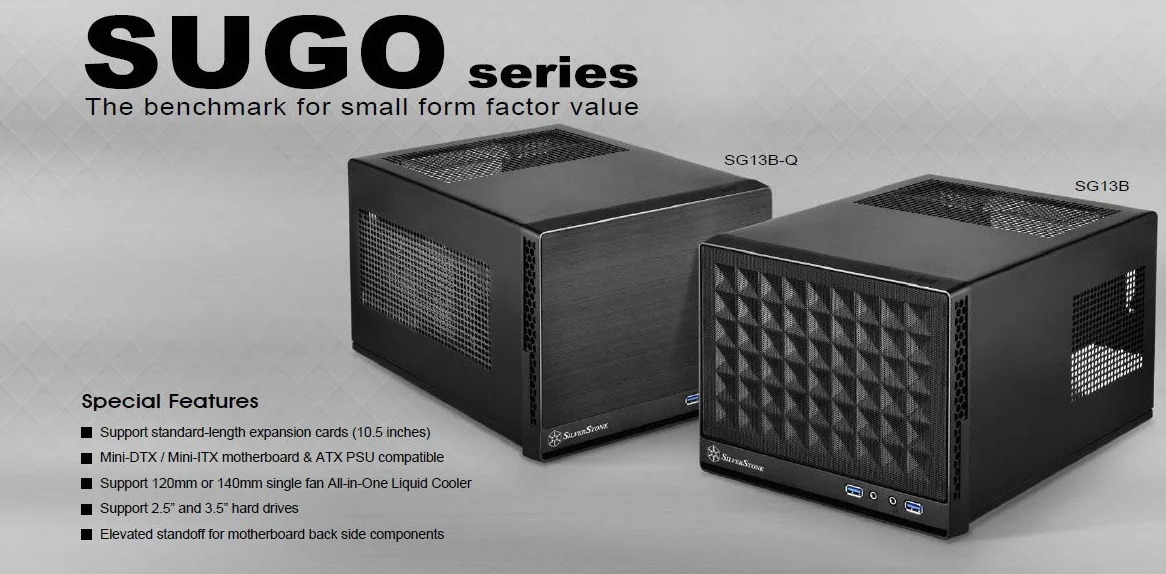 Silverstone Technology Sugo Mini-Itx SST-SG13B Obudowa Komputerowa, Czarny, Mini-ITX
