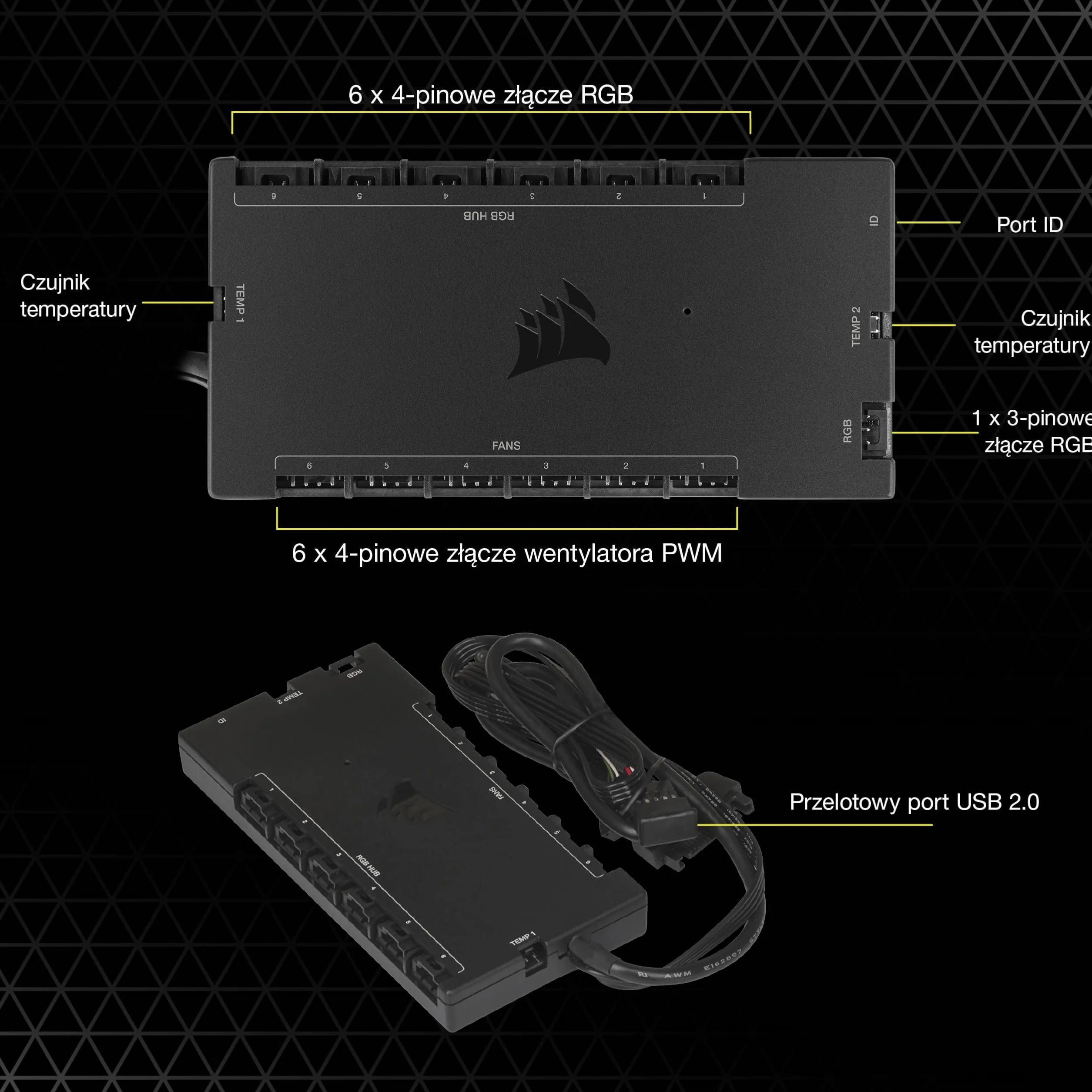 Corsair iCUE Commander CORE XT Kontroler Oświetlenia Rgb, Czarny, 264 Diody CL-9011112-WW