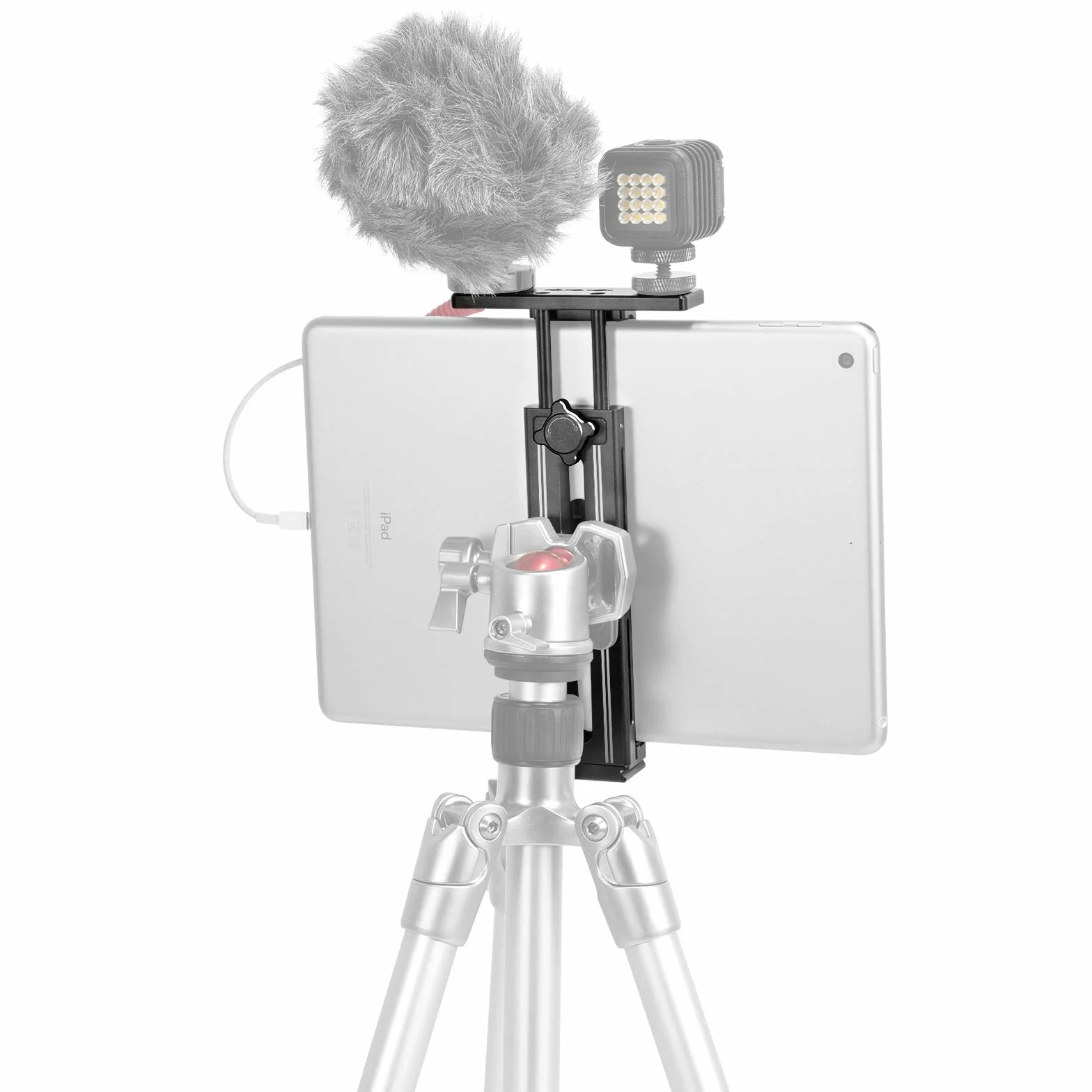 SMALLRIG 2930 metalowy uchwyt do statywu iPada, adapter monta?owy z 2 zimnymi butami, ?ruba 1/4", p?ytka do Acra, do iPad mini Air Pro Surface Pro (7,9 cala do 12,9 cala), uniwersalny zacisk tabletu