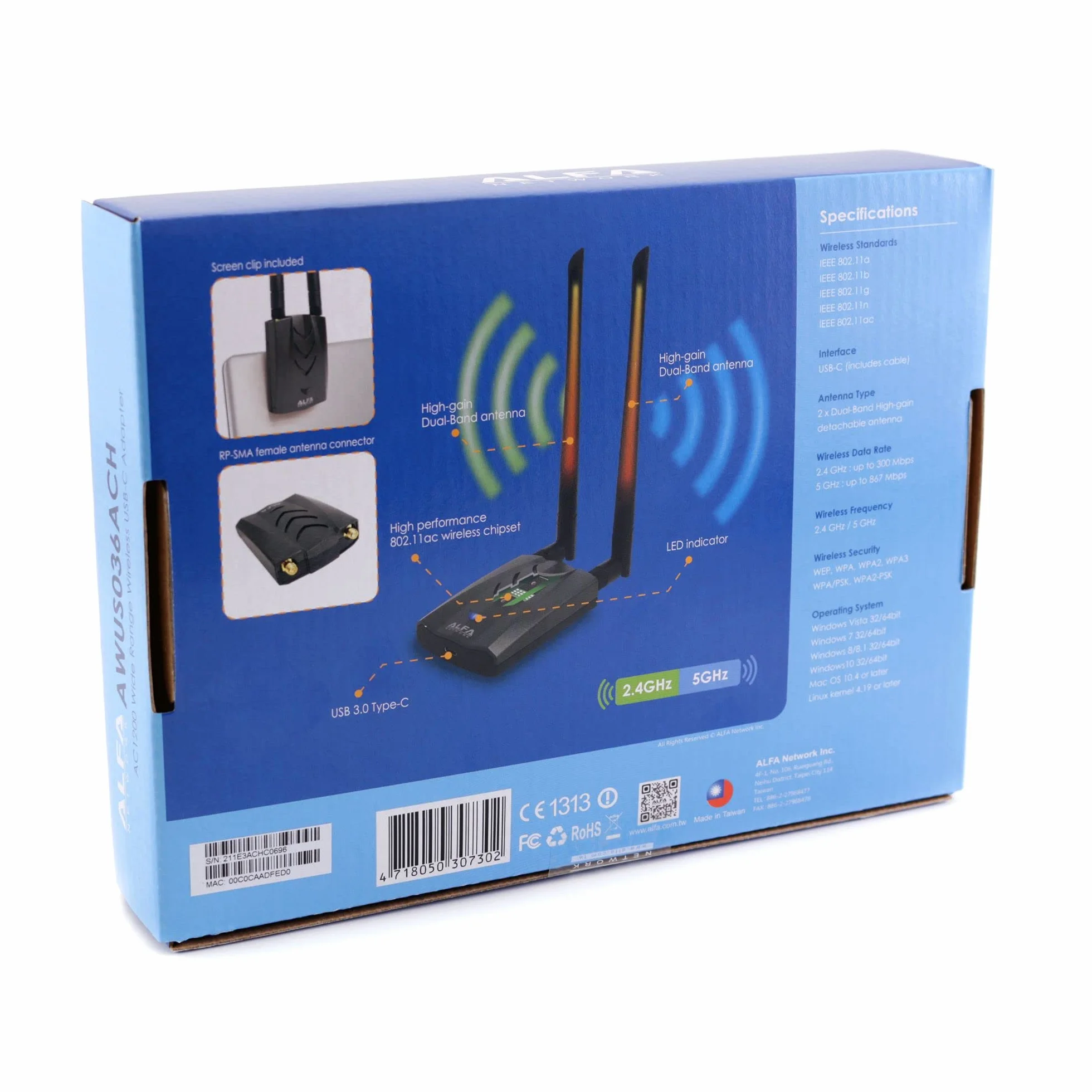 ALFA Network Alfa USB AWUS036ACH v.2 AWUS036ACH-C adapter