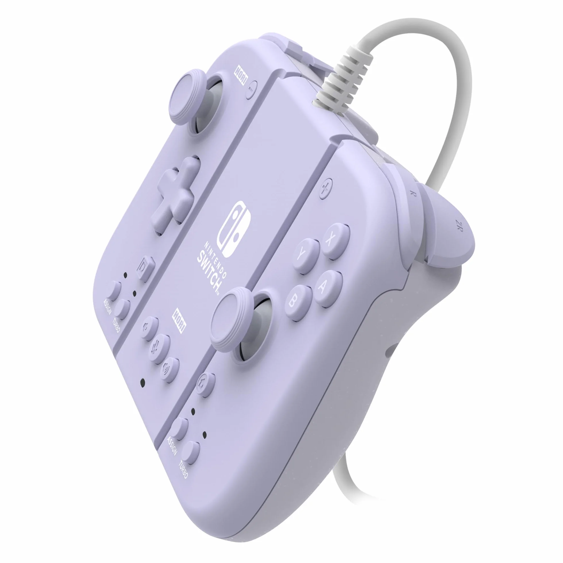 Hori Split Pad Compact Attachment Set (Violetto Lawenda) Ergonomiczny kontroler trybu przenośnego z przewodowym adapterem do Nintendo Switch/OLED - Oficjalna licencja Nintendo i Pokémon