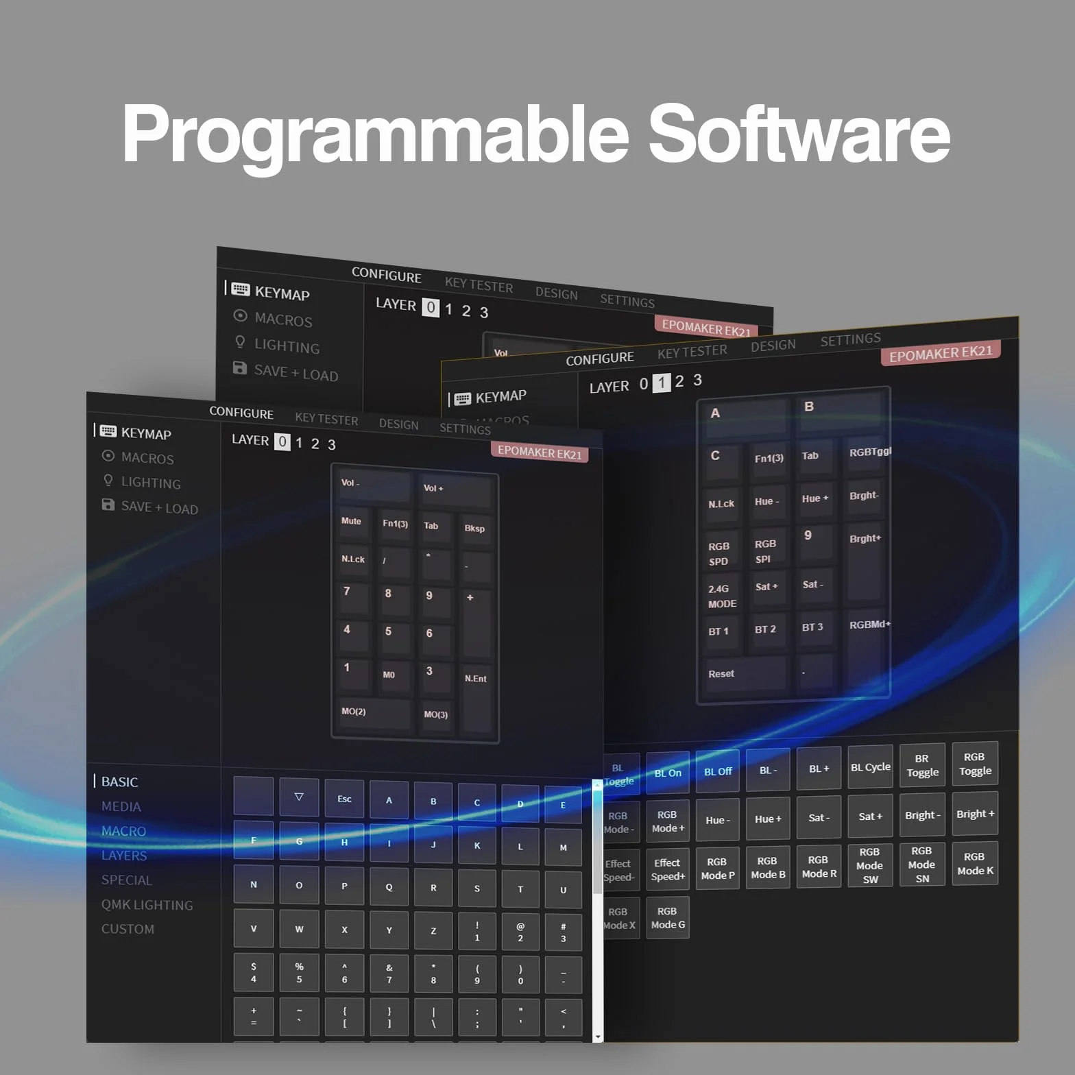 EPOMAKER EK21 VIA uszczelka numeryczna potrójny tryb Hot Swappable mechaniczna klawiatura numeryczna z pianką Poron programowalna dla Win/Mac czarna przełącznik flamingowy
