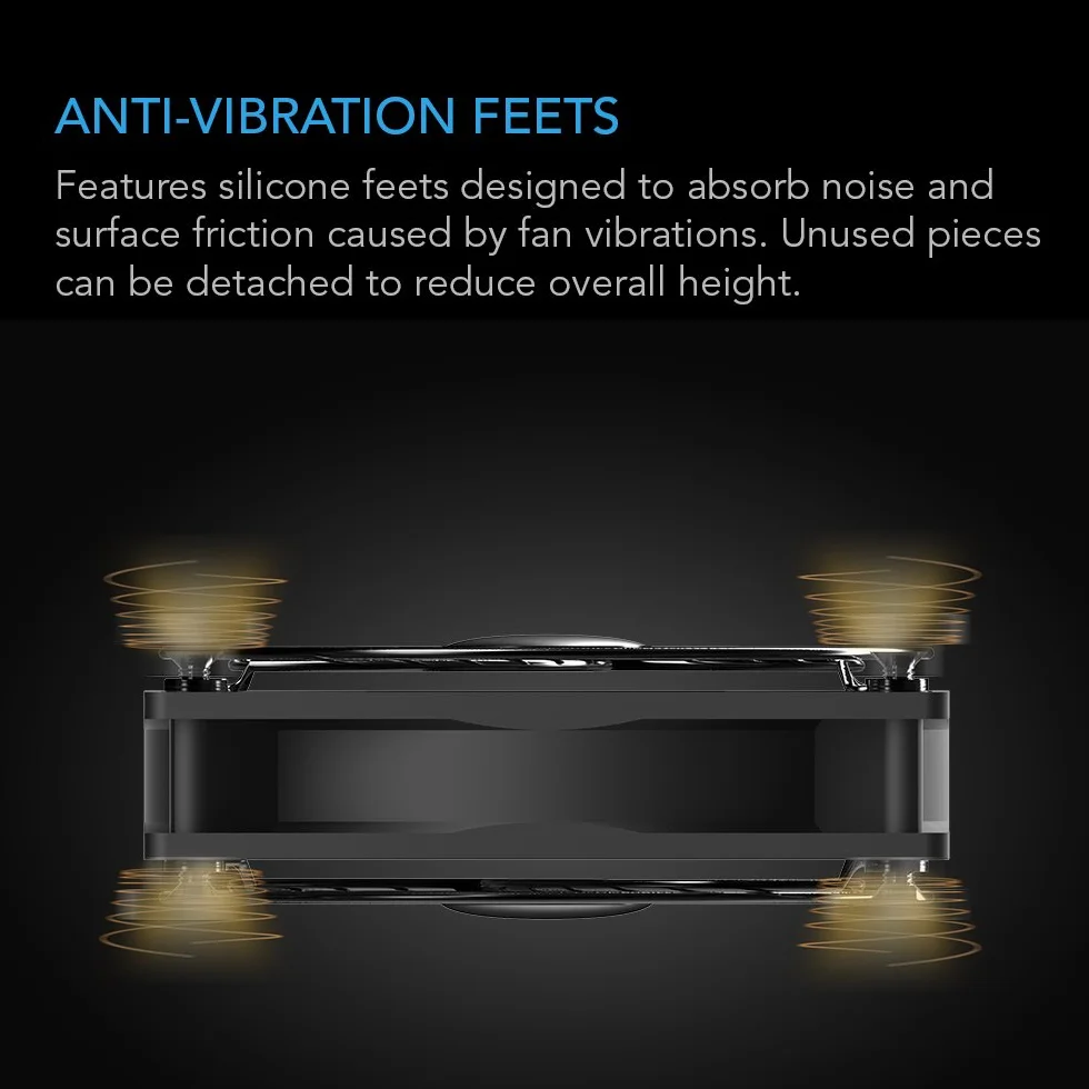 AC Infinity MULTIFAN S7, cichy, podwójny wentylator USB 120 mm do odbiornika, DVR, Playstation, Xbox, szafy, chłodzenia komputera
