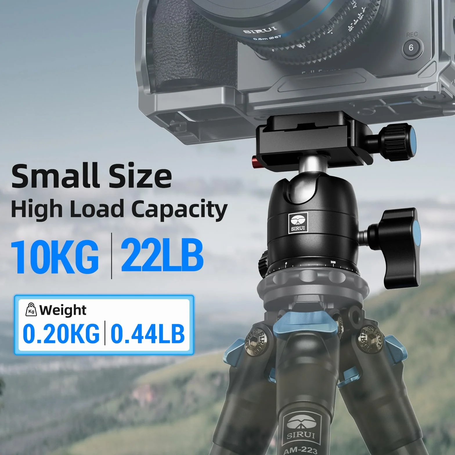 SIRUI Statyw do lustrzanek cyfrowych głowica kulki, nośność 10 kg, podstawa obrotowa 360°