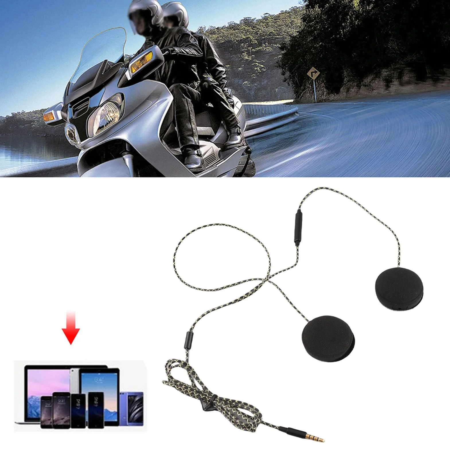 KIMISS Słuchawki do kasku motocyklowego, głośniki i zestaw audio z funkcją hands-free