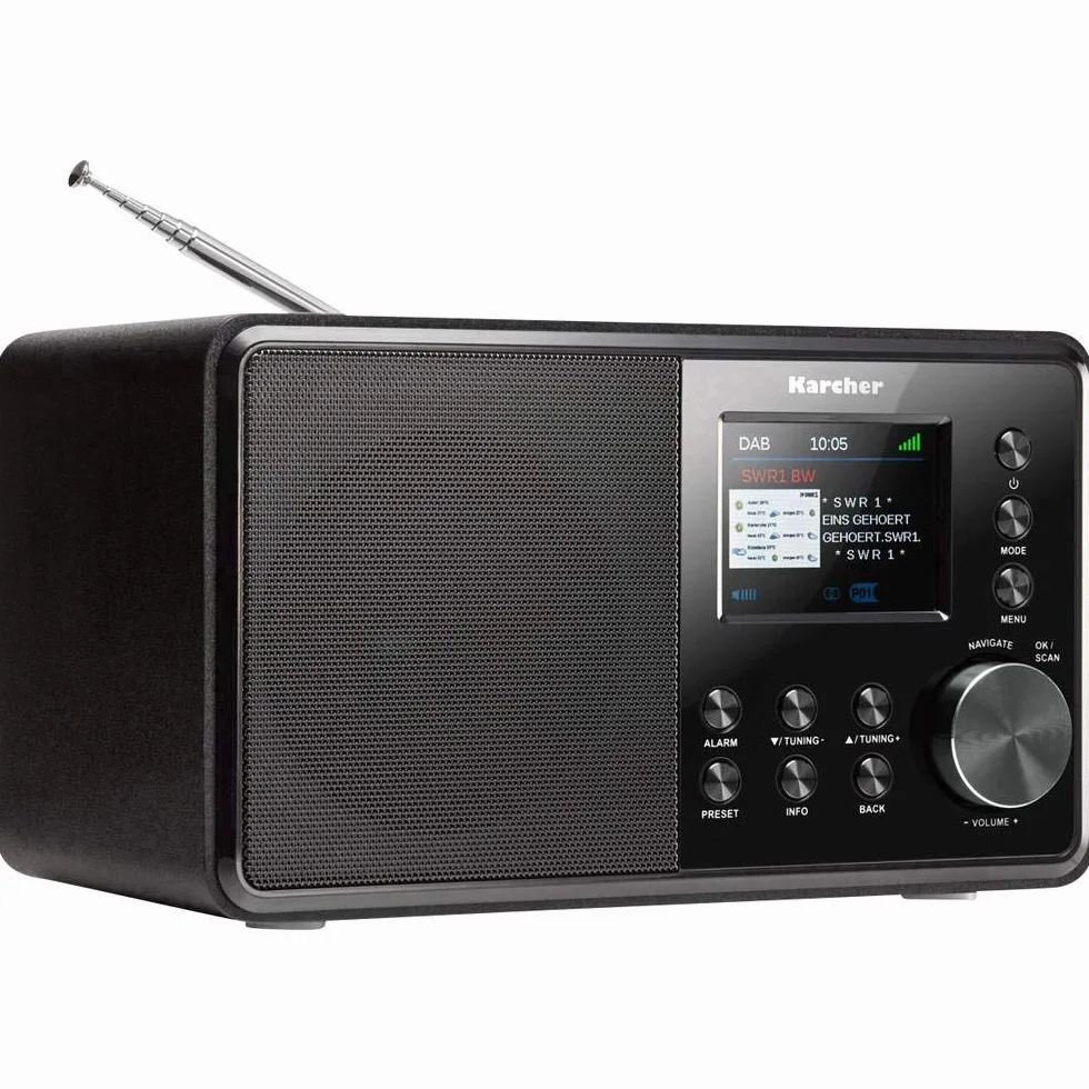Karcher DAB 3000 radio cyfrowe DAB Plus UKW-RDS AUX-IN budzik podwójnym alarmem czarne