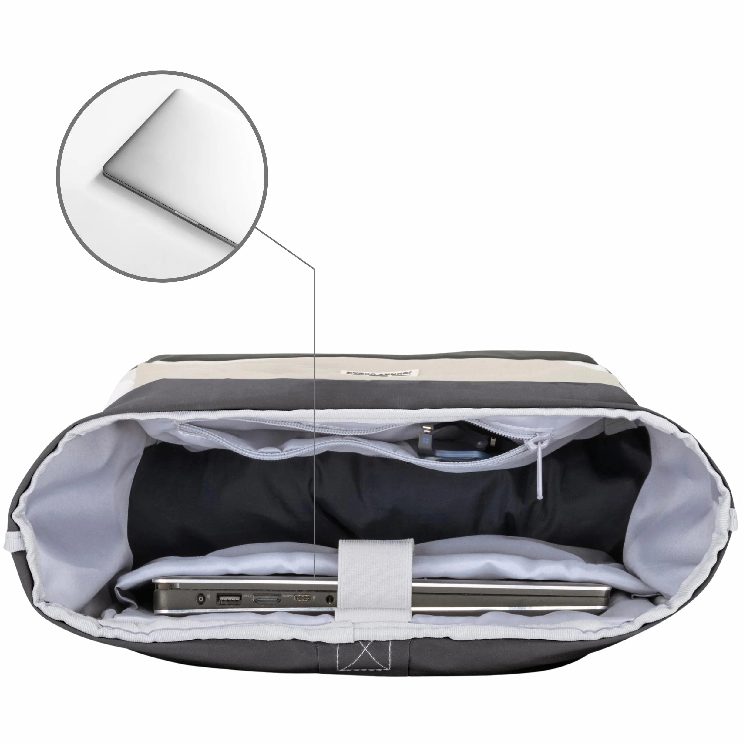 Johnny Urban Plecak Allen Medium 15 l zwijany top z kieszenią na laptopa wodoodporny piaskowy/szary