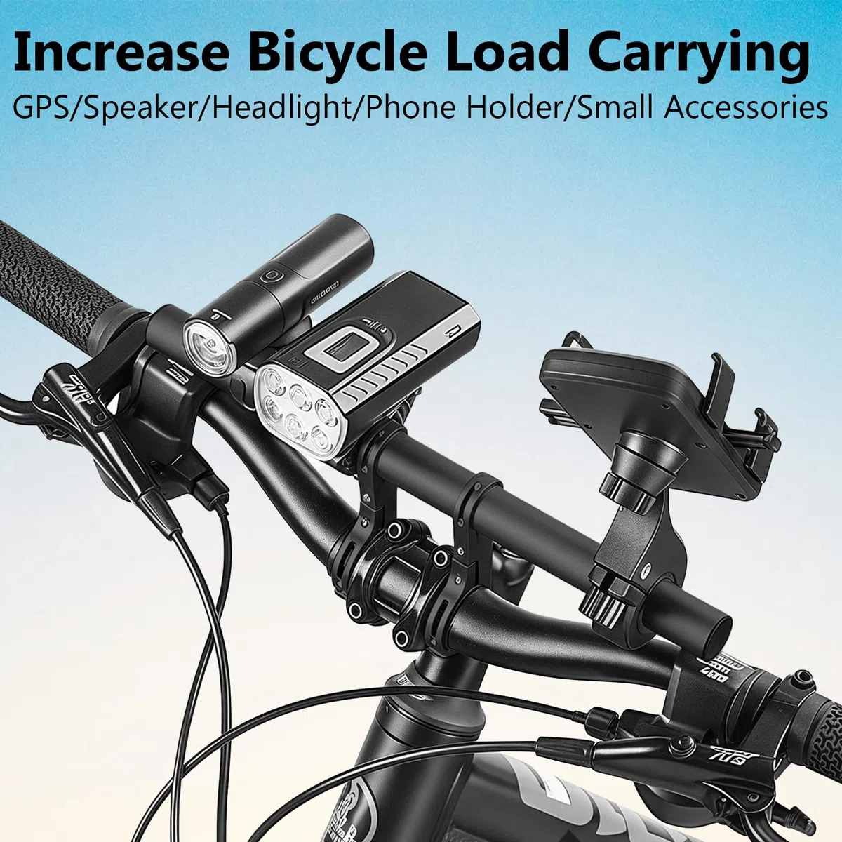 Przedłużenie kierownicy ze stopu aluminium, 30 cm, przedłużenie kierownicy rowerowej, przedłużenie kierownicy roweru z śrubokrętem, podwójny przedłużacz kierownicy rowerowej, do kamery GPS