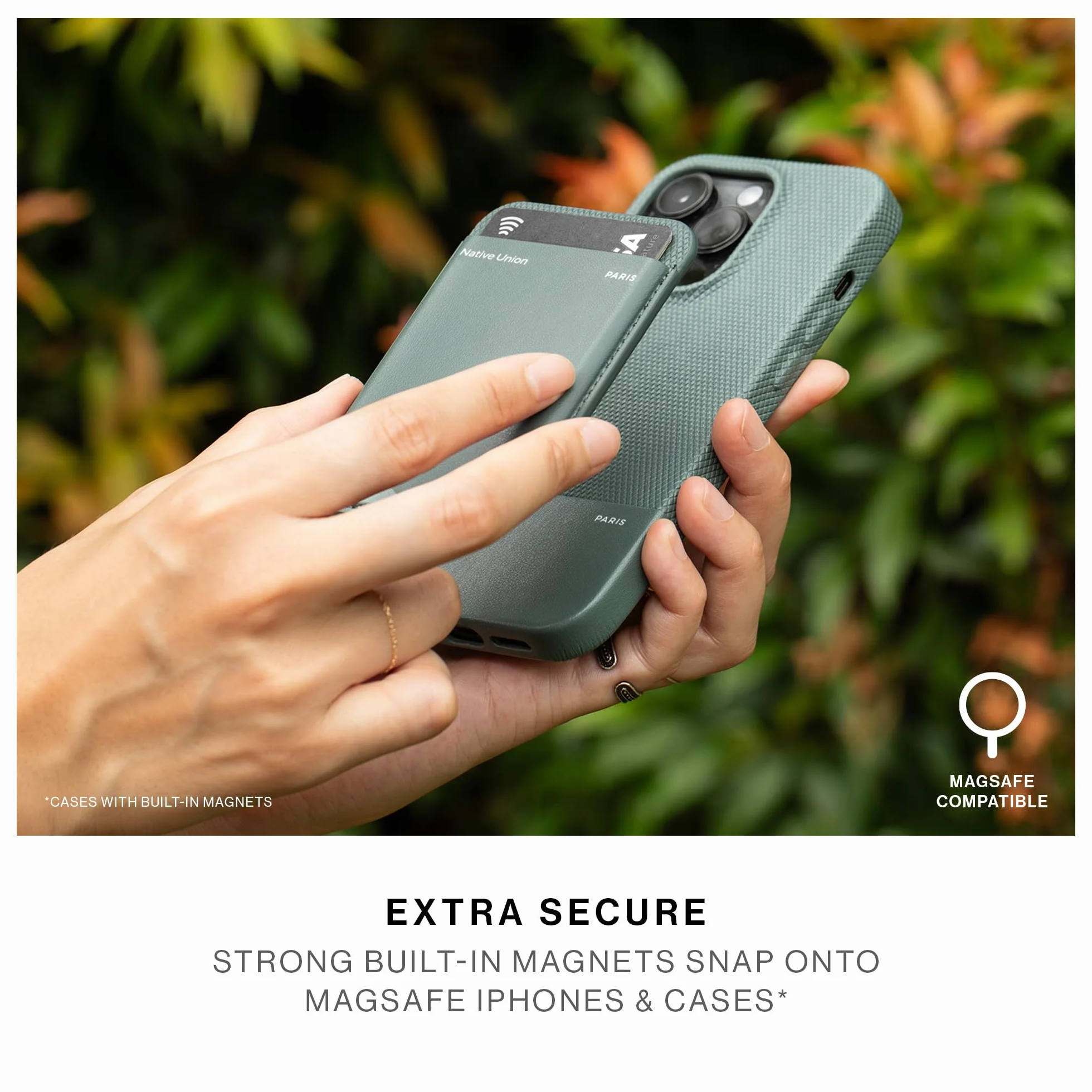 Native Union (Re Classic Wallet | Magnetyczny uchwyt na karty MagSafe do iPhone Air, 17, 16, 15, 14 – Bardzo bezpieczny i ultracienki – Miejsce na 3 karty – Z materiałów zrównoważonych i pochodzących
