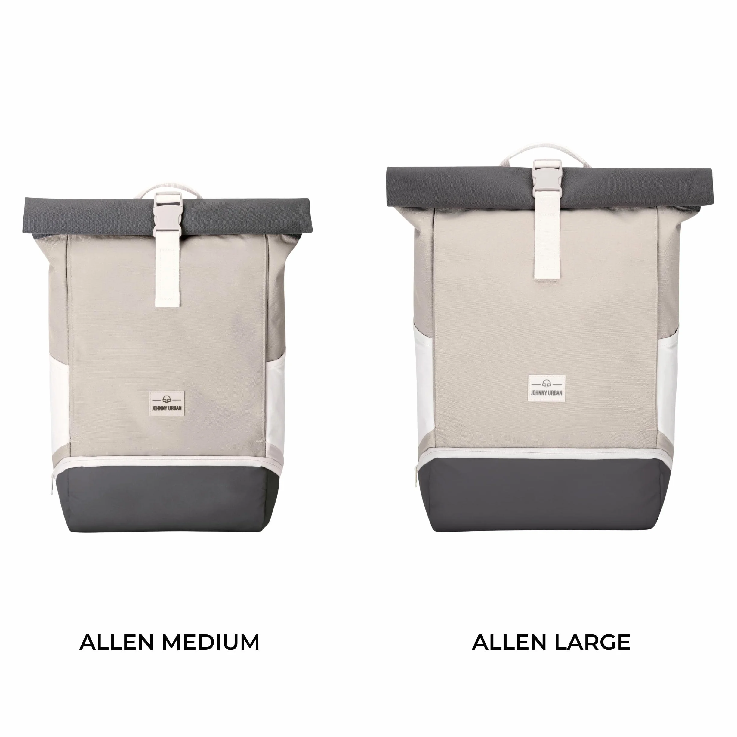 Johnny Urban Plecak Allen Medium 15 l zwijany top z kieszenią na laptopa wodoodporny piaskowy/szary