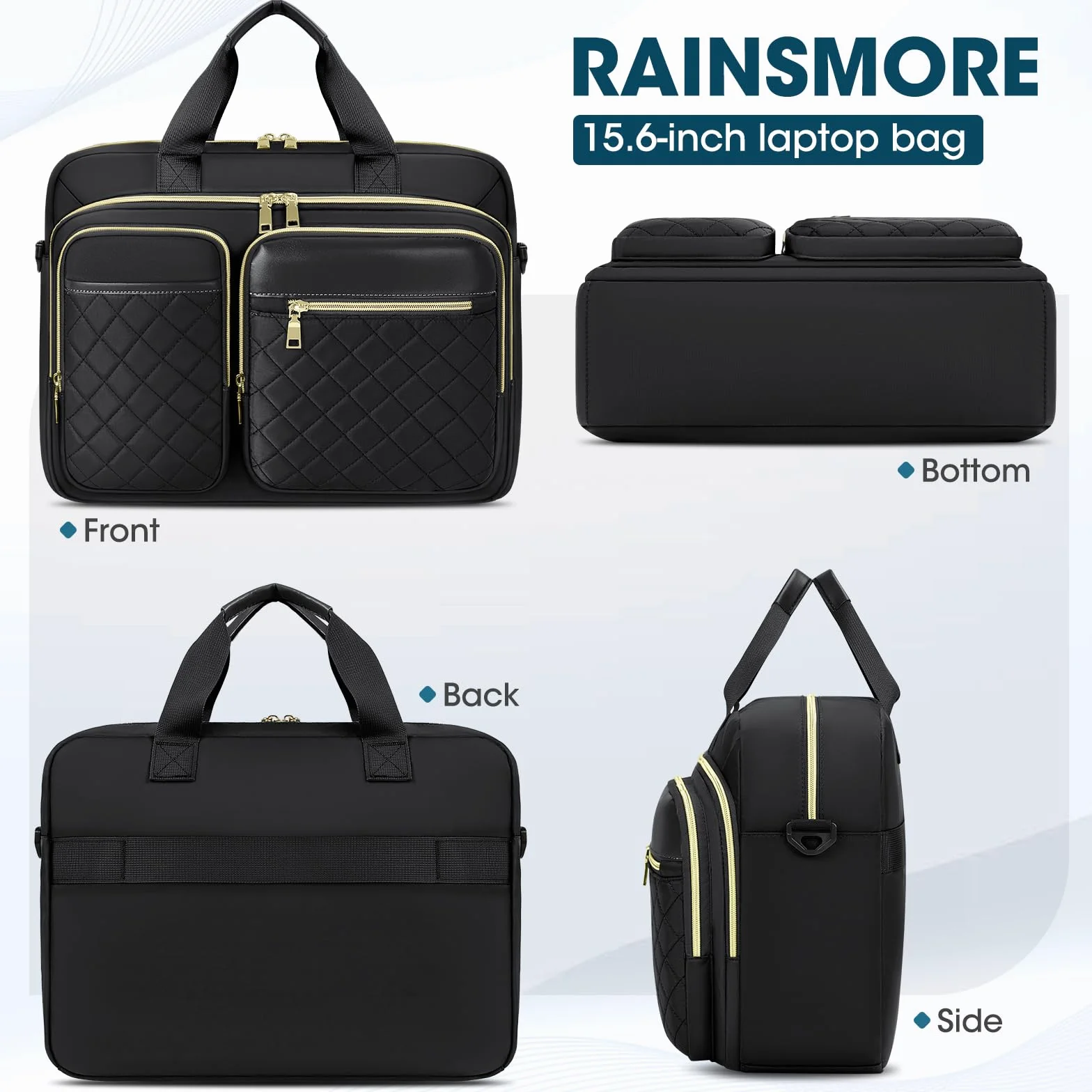 RAINSMORE Torba na laptopa dla kobiet, aktówka