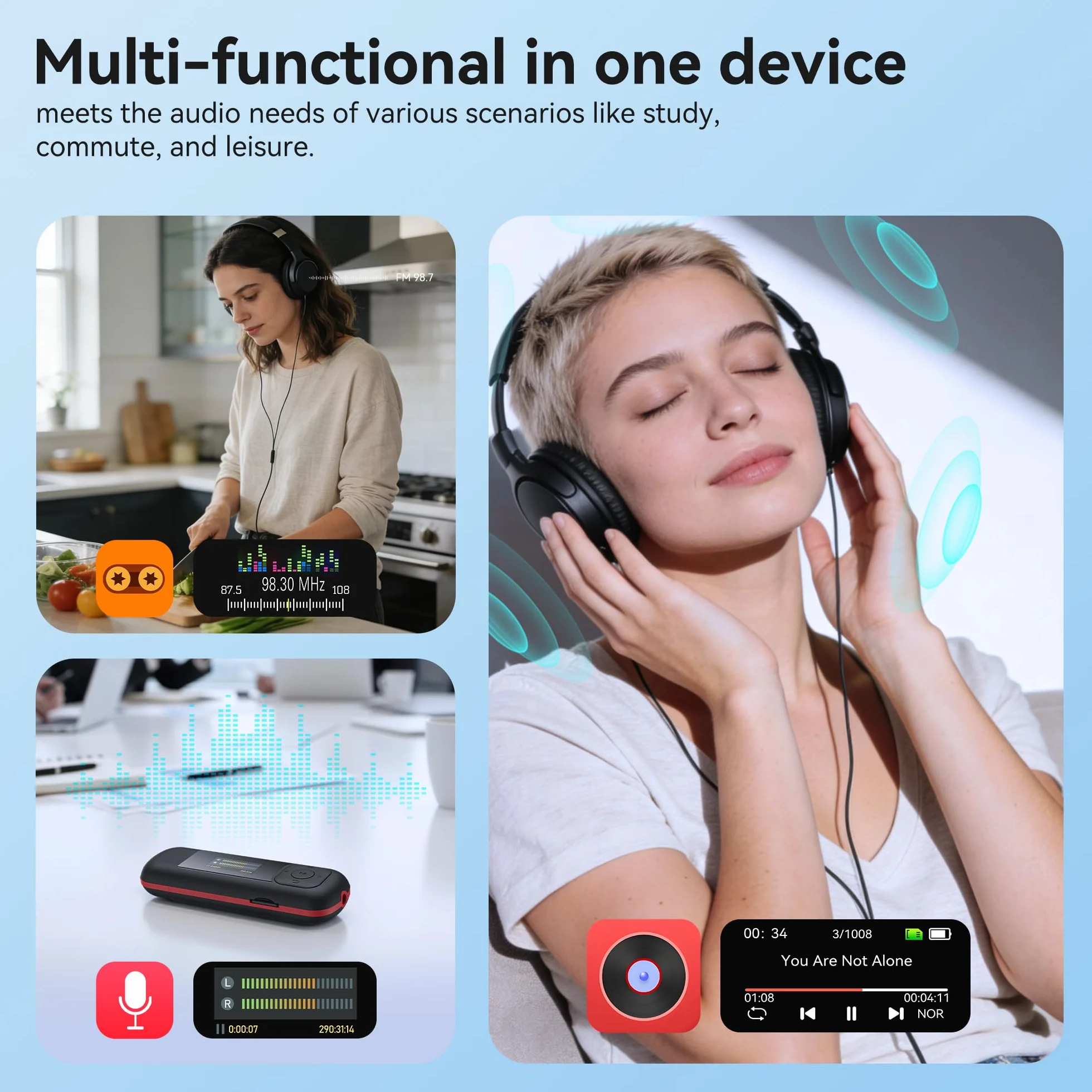 AGPTEK Odtwarzacz MP3 64 GB