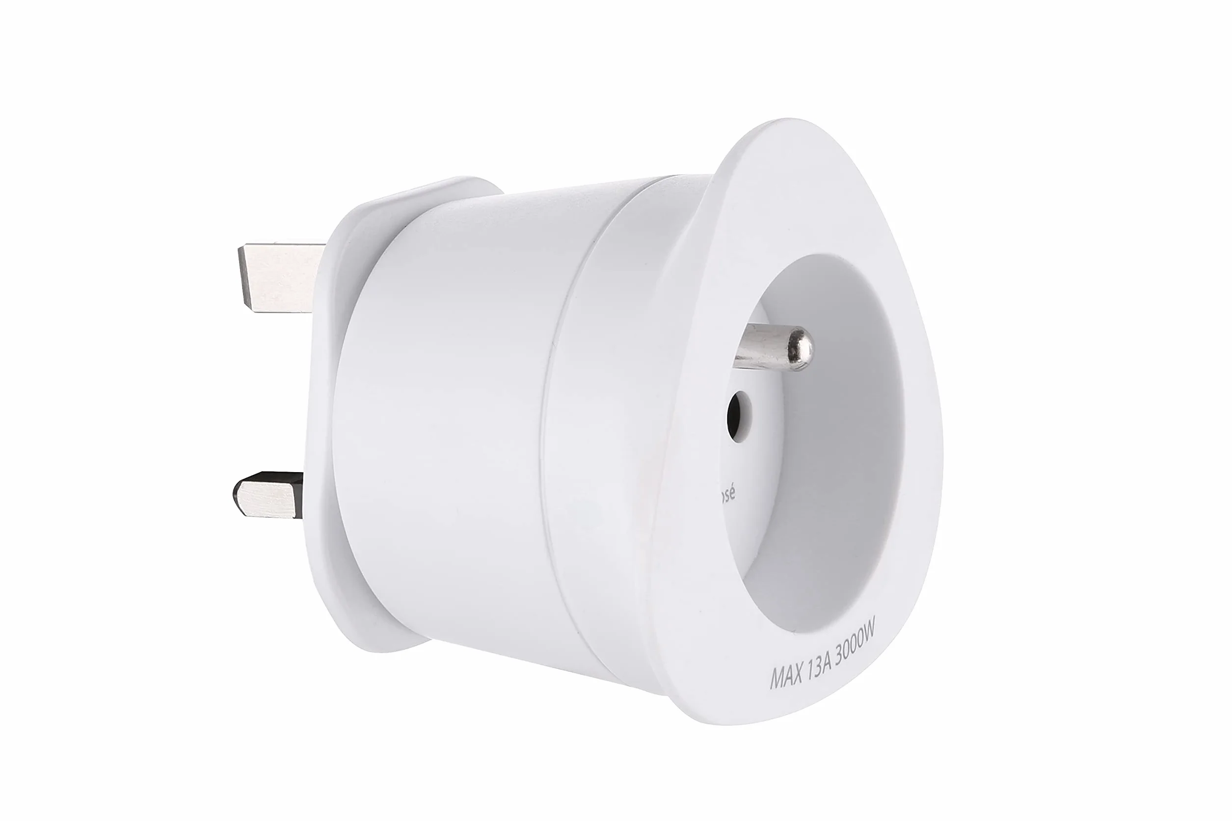 Electraline Adapter podróżny Francja/Europa na UK 2-biegunowy Europa na 3-biegunowy, biały