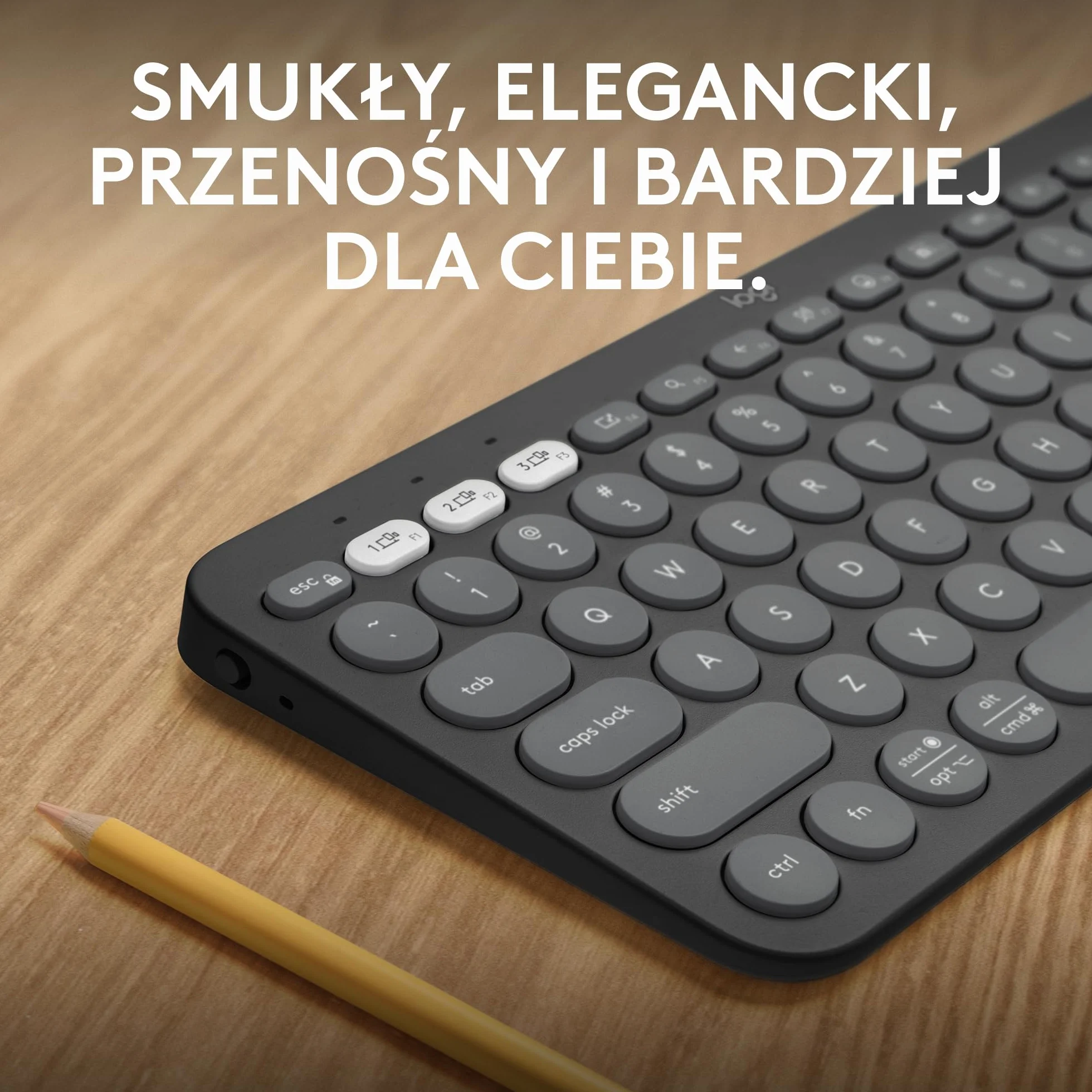 Logitech Pebble Keys 2 K380s Bezprzewodowa Klawiatura Bluetooth QWERTY Grafit