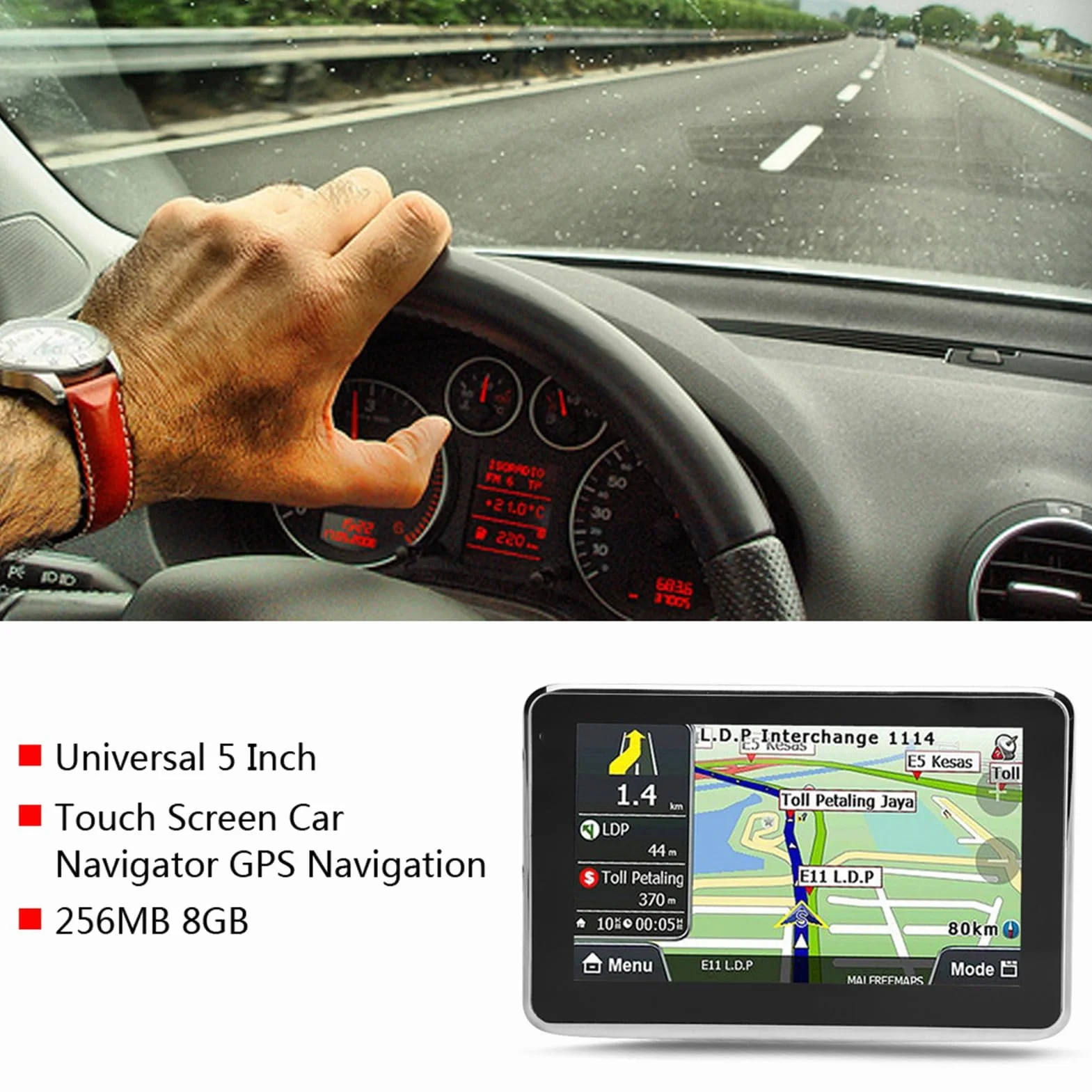Nawigacja GPS, Podwójny Ekran Dotykowy Nawigacja GPS DDR256M 8G MP3 FM Mapa Mapa Europy 508 Uniwersalna do Samochodu Ciężarowego Camper