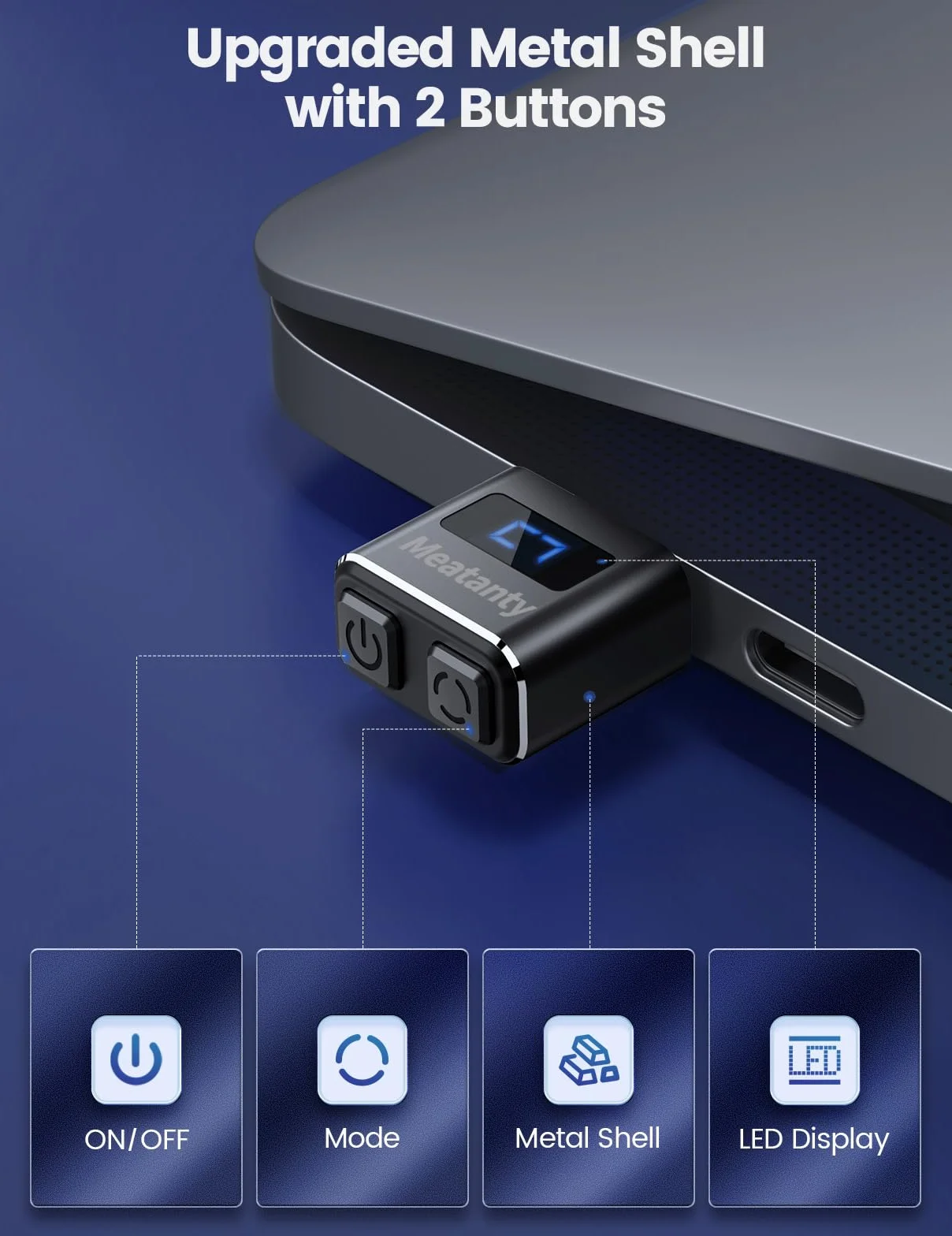 meatanty Metalowy mały symulator myszy, niewykrywalny ruch USB, automatyczny Wiggler z ekranem, 3 tryby poruszania myszką, giggler Toggler Juggler utrzymuje komputer, laptop, budzenie, biuro, zdalna