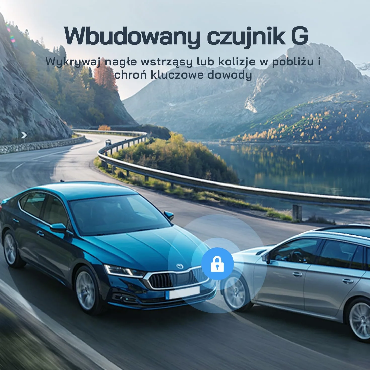 Kamera samochodowa WOLFANG przednia i tylna 2,5K, kamera samochodowa z wyświetlaczem LCD 3,0", super noktowizor, nagrywanie w pętli, czujnik G, szerokokątny HDR 170, osłona parkowania