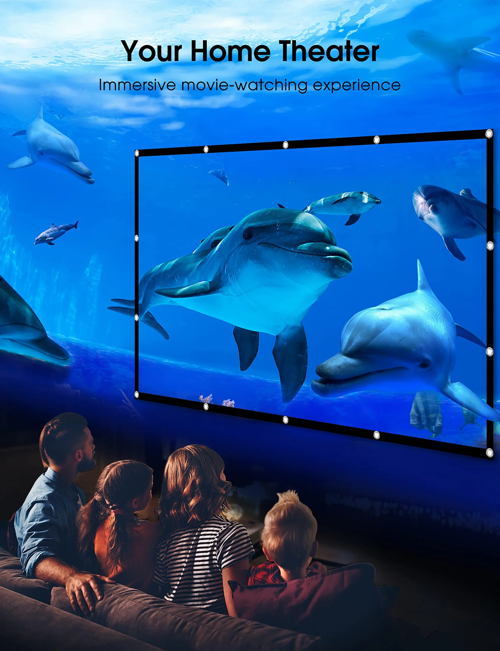 Ekran projektora 100 cali, przenośny ekran kinowy 16:9 HD 4K Składany zmywalny ekran, dwustronny ekran projekcyjny do domowego biura szkolnego na świeżym powietrzu teatr