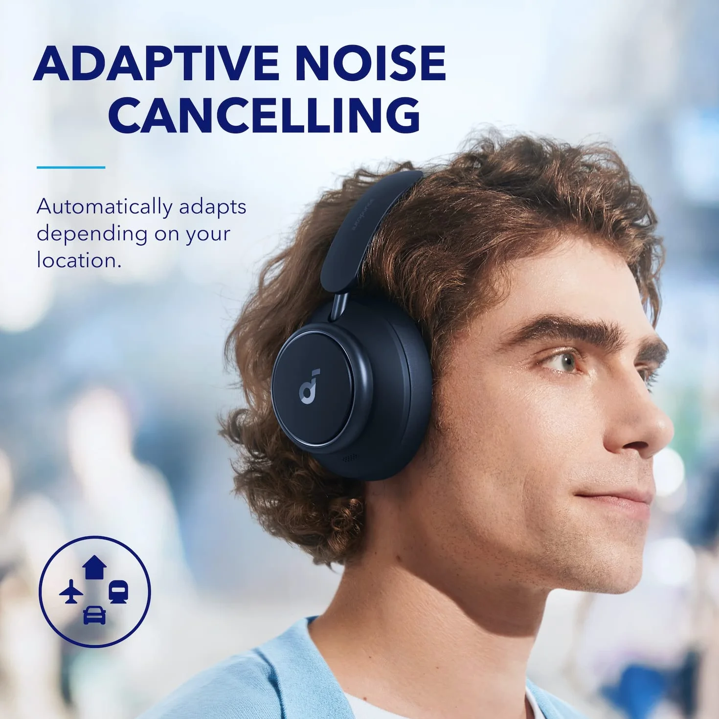 Soundcore Space Q45(odnowiony) by Anker słuchawki z adaptacyjną redukcją szumów do 98%, 50 godz. odtwarzania, aplikacją, szczegółowym dźwiękiem w wysokiej rozdzielczości, Bluetooth 5.3