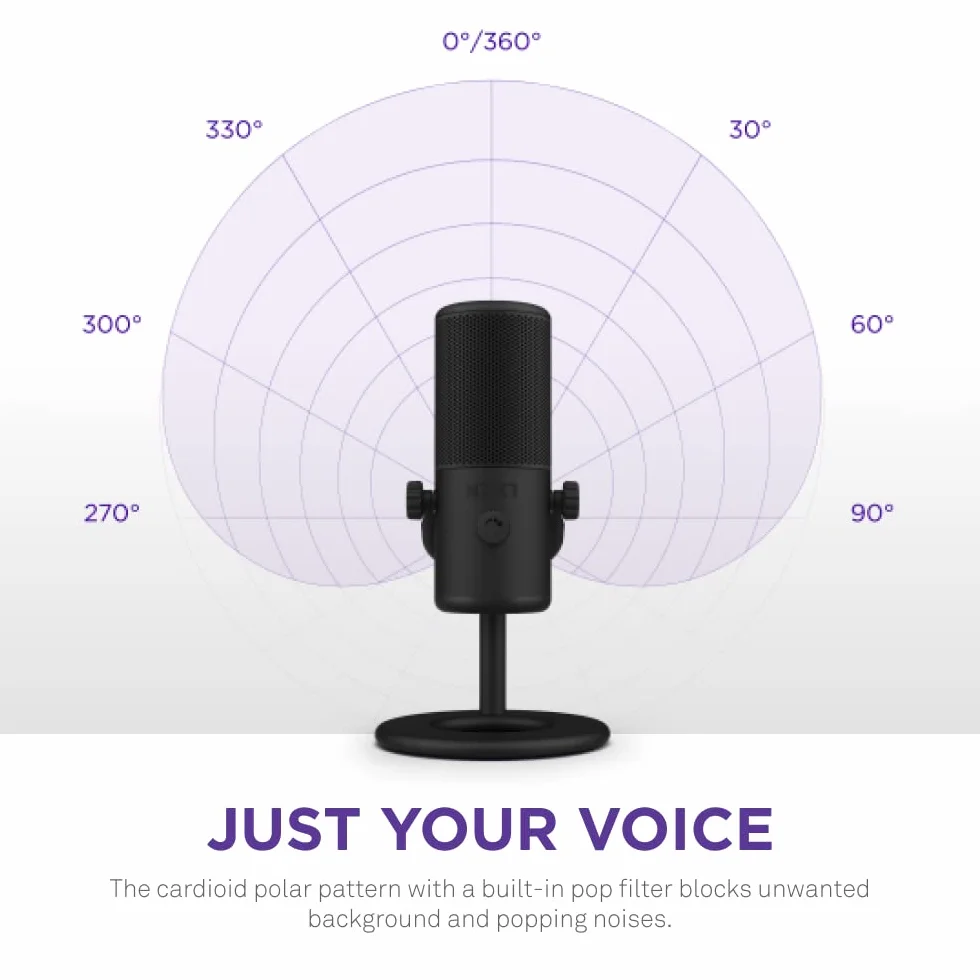 NZXT Capsule Mini USB Mikrofon - AP-WMMIC-B1- Wysoka rozdzielczość - Kardioidalna charakterystyka kierunkowa - do streamingu, tworzenia treści i podcastów - filtr pop - Regulowana podstawka - Czarny