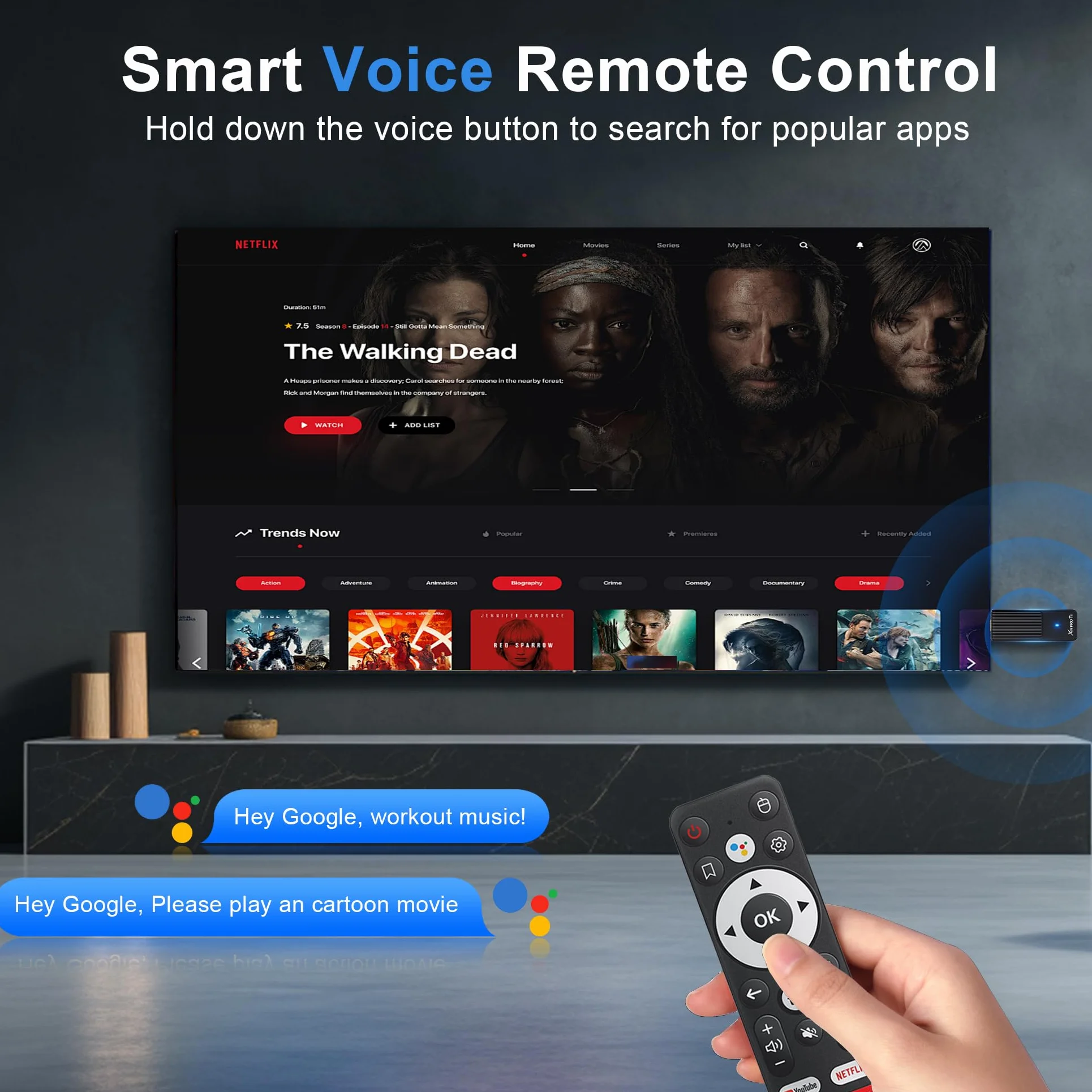 GREVA Android TV Stick 4K Ultra HD urządzenie do strumieniowego przesyłania strumieniowego, system Android 14.0, 2 GB 16 GB HDR/AV1/2,4G/5G WiFi/BT 5.0, 3D HD Smart Box Streaming Media Player z
