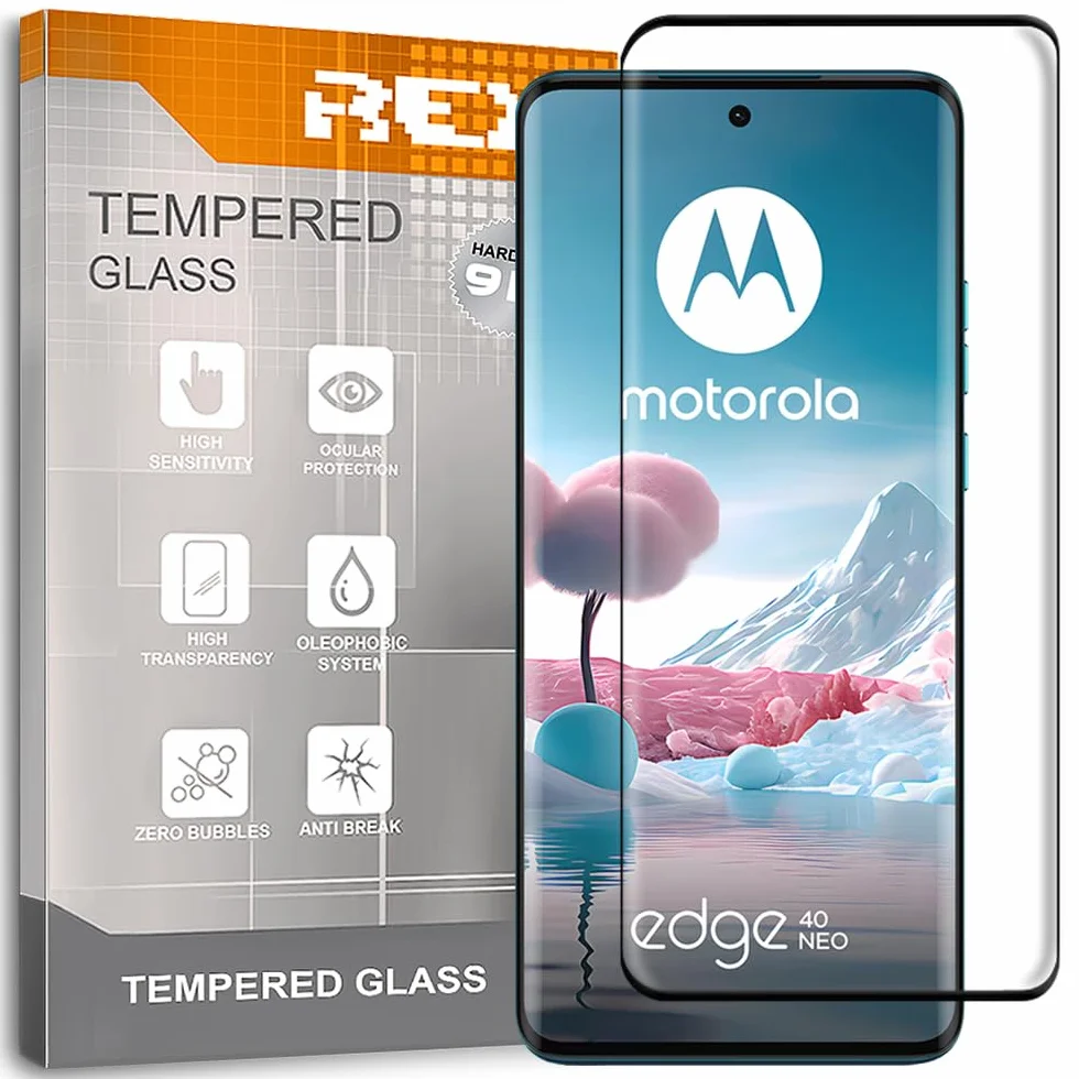 (2 sztuki) 3D Oraniacza Ekranu do MOTOROLA MOTO EDGE 40 NEO, Czarny, szkło hartowane folia ochronna, 3D / 4D / 5D