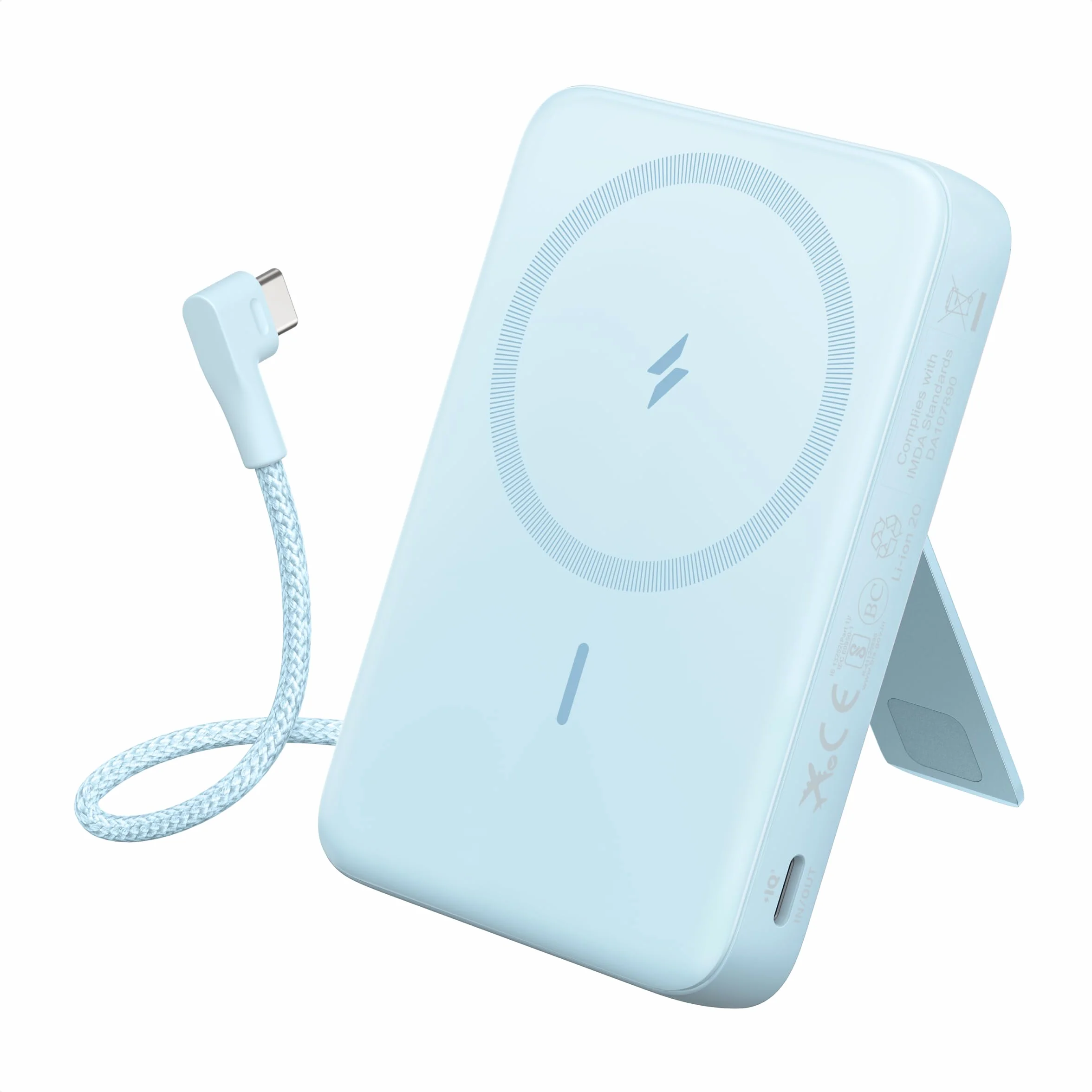 Anker Magsafe Power Bank 10000 mAh, przenośna ładowarka 30 W Max z wbudowanym kablem USB C do iPhone 17/16/15 Series, AirPods
