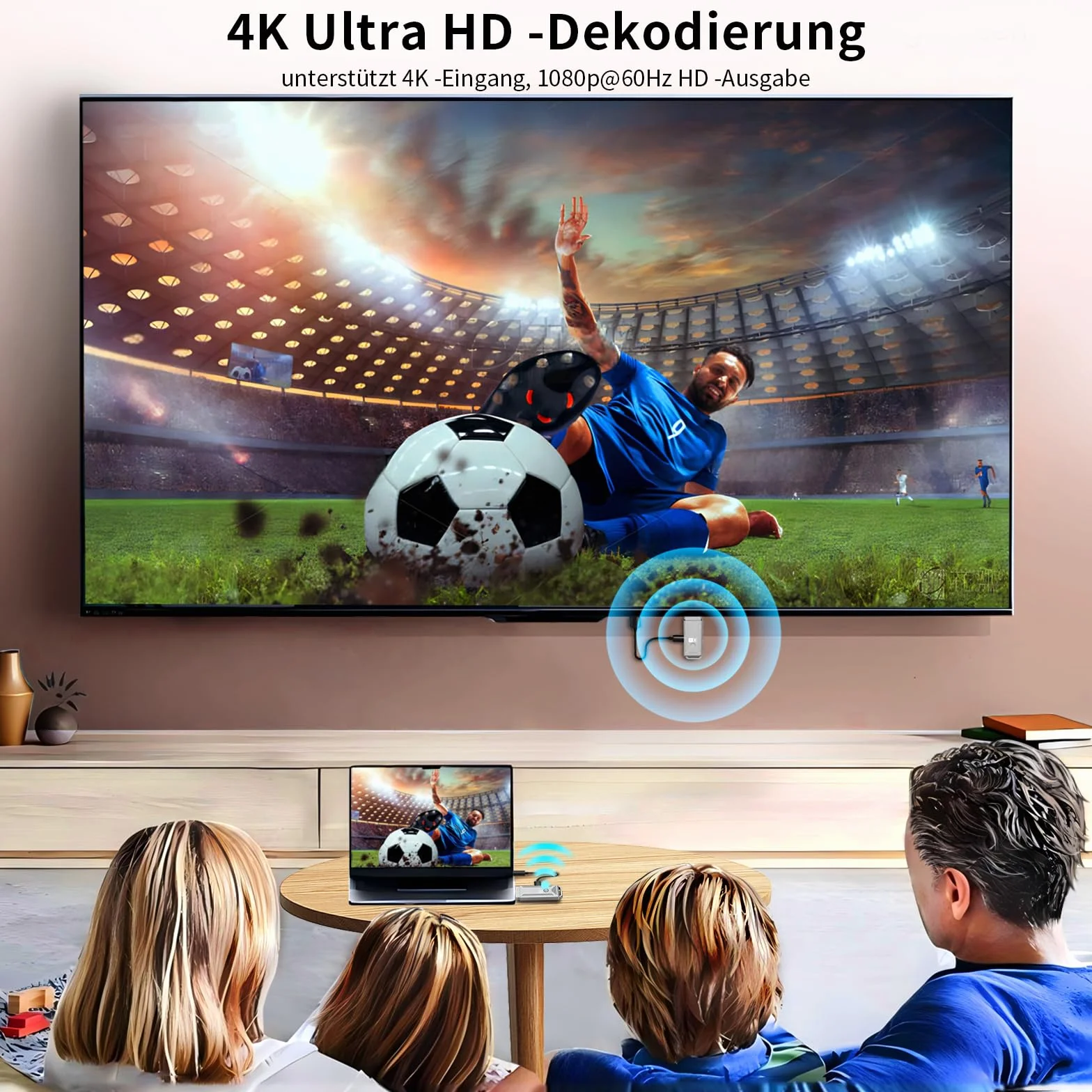Bezprzewodowy transmiter i odbiornik HDMI [100ft, 4K do 1080p], 2.4G/5G Dual Band HDMI transmisja bezprzewodowa, Plug & Play do strumieniowego przesyłania plików wideo i audio z laptopa/komputera