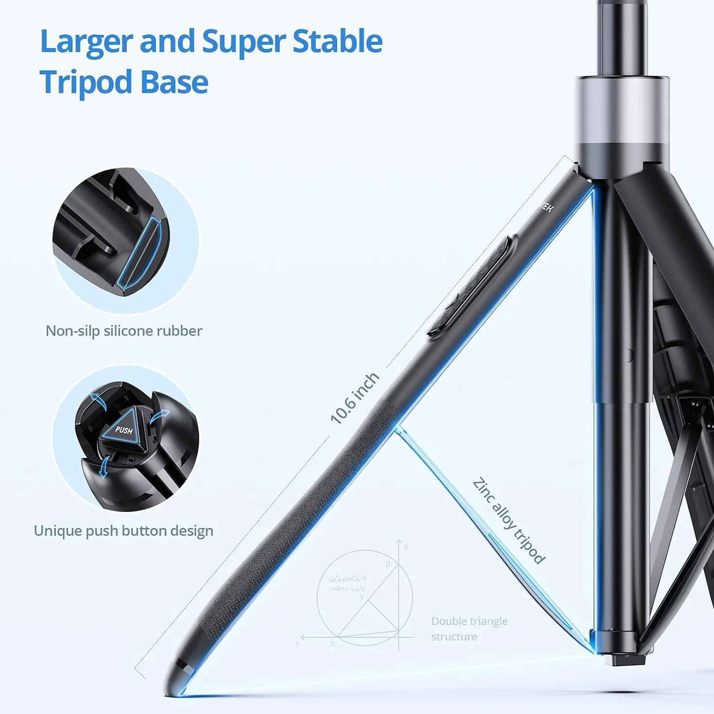 ATUMTEK kijek do selfie o długości 150 cm, z wytrzymałego aluminium i antypoślizgowymi nóżkami do telefonów iPhone/telefonów z systemem Android, do selfie, nagrywania wideoblogów i transmisji na żywo