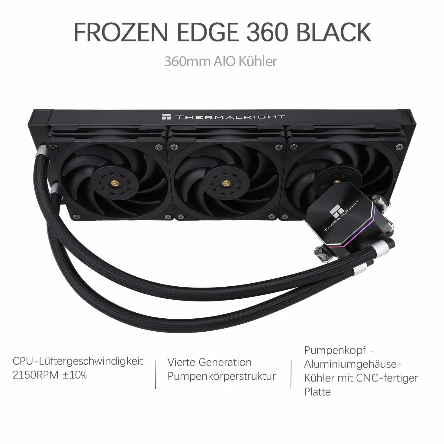TR-Thermalright Frozen Edge 360 Black chłodzenie cieczą CPU 360 mm AIO AMD/AM4/AM5 Intel LGA1851/1700/115x/1200/2011