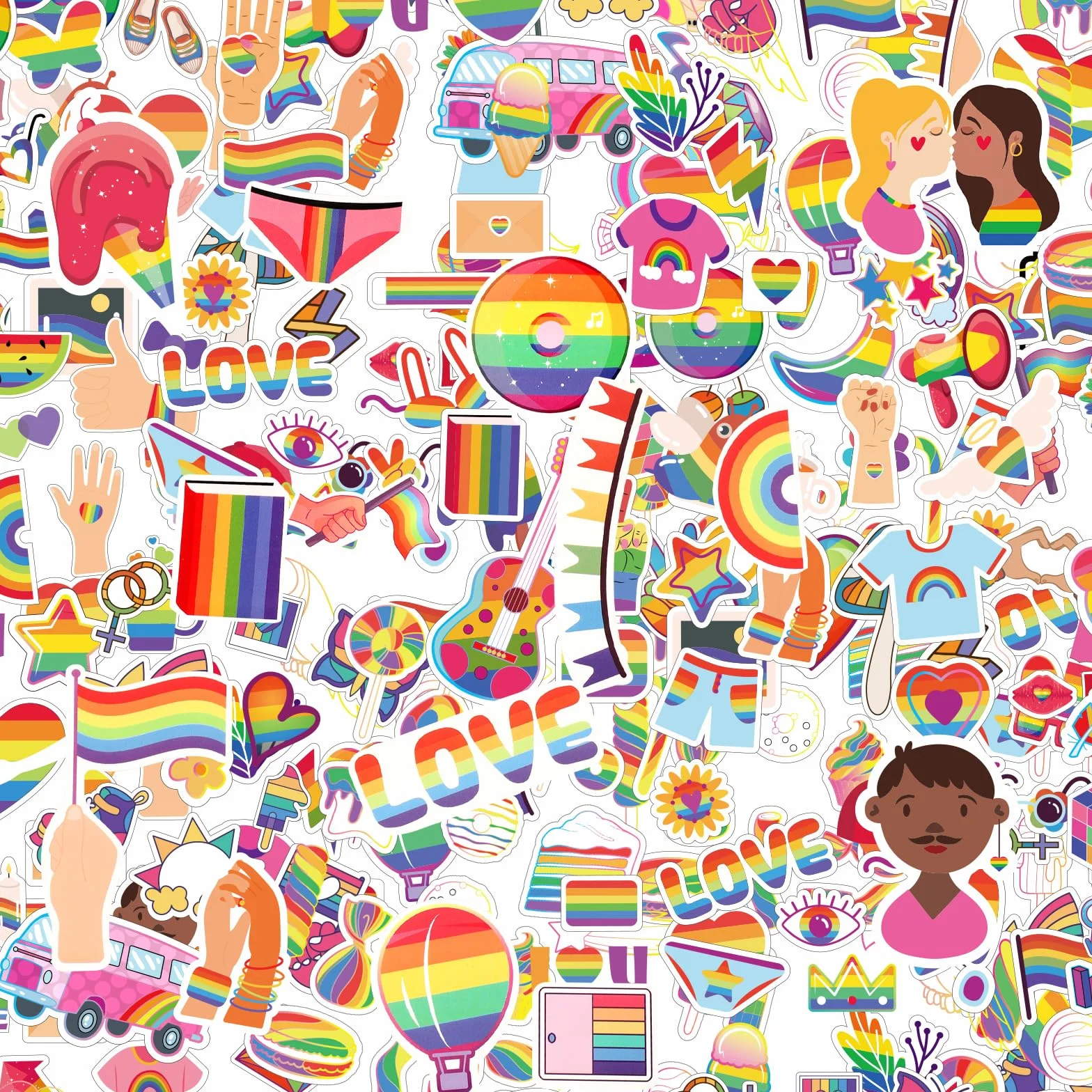 16 Arkuszy / 240+ Naklejek LGBTQ, Gay Pride Naklejki Lesbijskie Gejowskie Biseksualne Trans Pride Naklejki Kolorowe Teczowych LGBT Prezent do Laptopa, Kubki na Wode, Parad