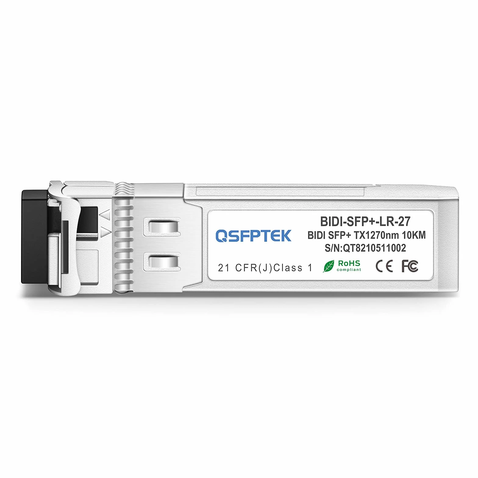 QSFPTEK Moduł jednomodowy 10G SFP+ Bidi LC do Cisco SFP-10G-BXD-I (1330nm-TX/1270nm-RX) / SFP-10G-BXU-I (1270nm-TX/1330nm-RX), 10 km, z DDM - 1 para