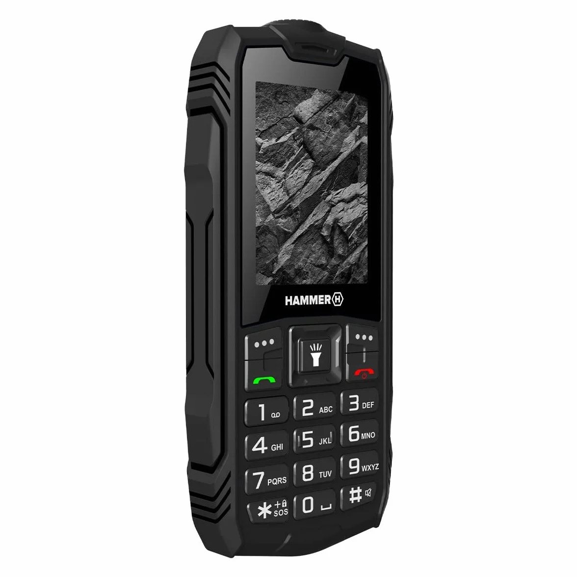 Hammer H Rock Ekran 2,4” wzmocniona konstrukcją latarka bateria 1800 mAh, telefon na budowę, warsztat, halę produkcyjną.
