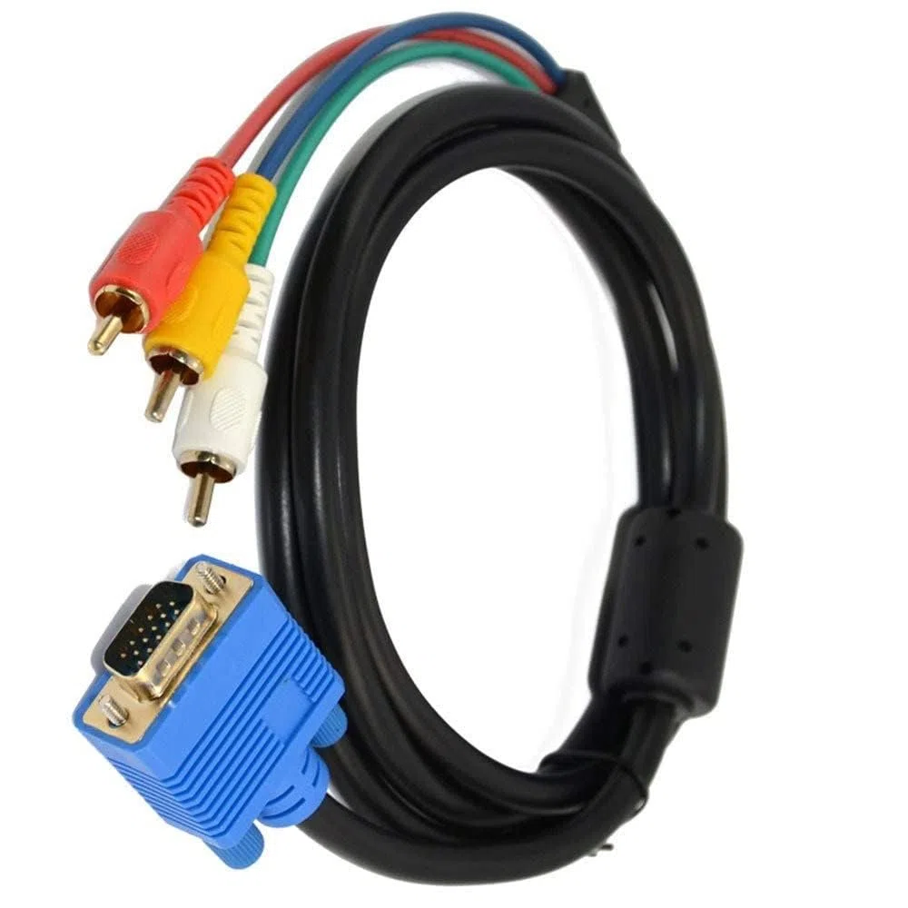 Komponentowy kabel wideo VGA męski na 3 RCA adapter (VGA na RCA)