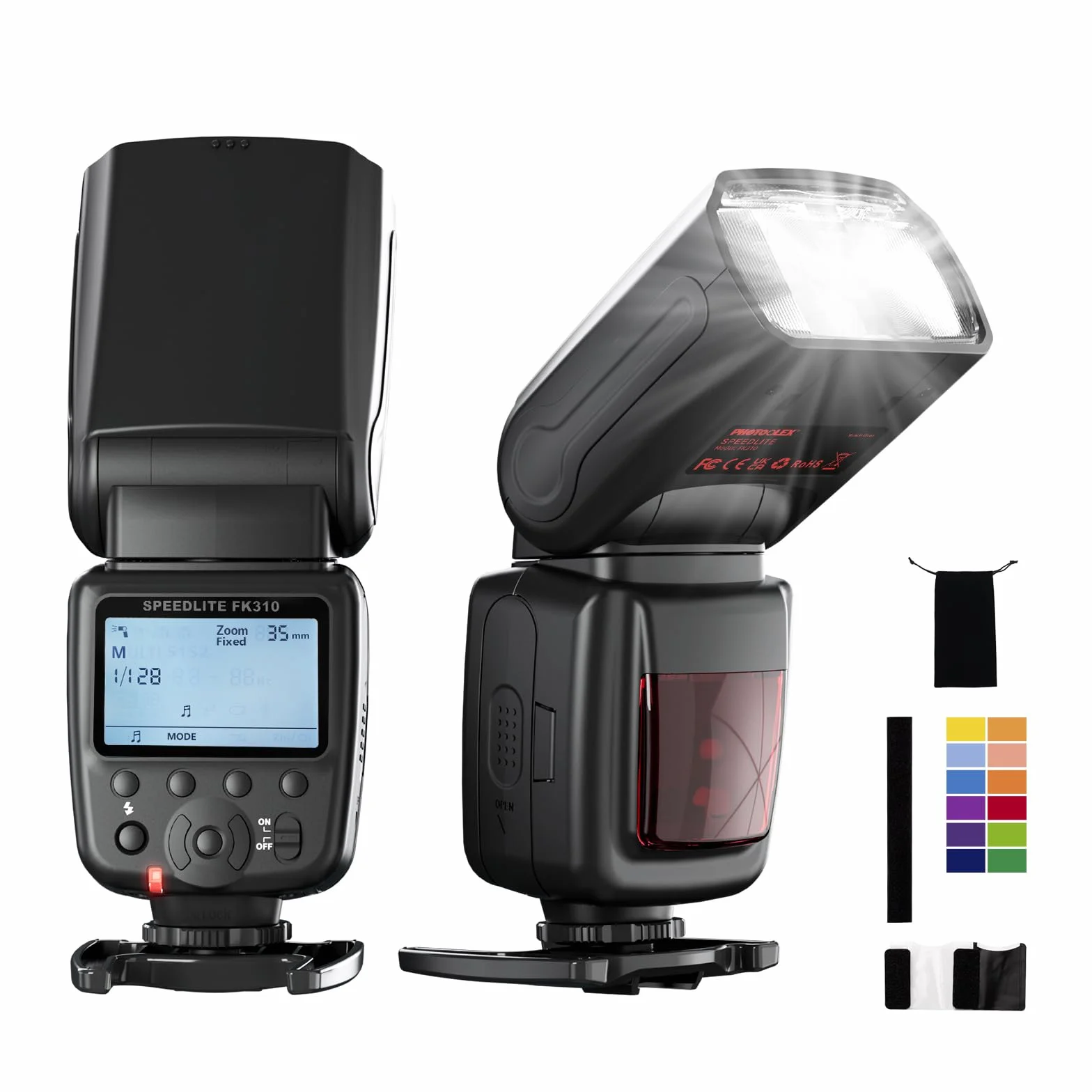 PHOTOOLEX FK310 Flash Speedlite lampa błyskowa do Canon Nikon Sony Panasonic Olympus Pentax Fujifilm Sigma Minolta i innych lustrzanek cyfrowych lustrzanek lustrzankowych lustrzanek i aparatów