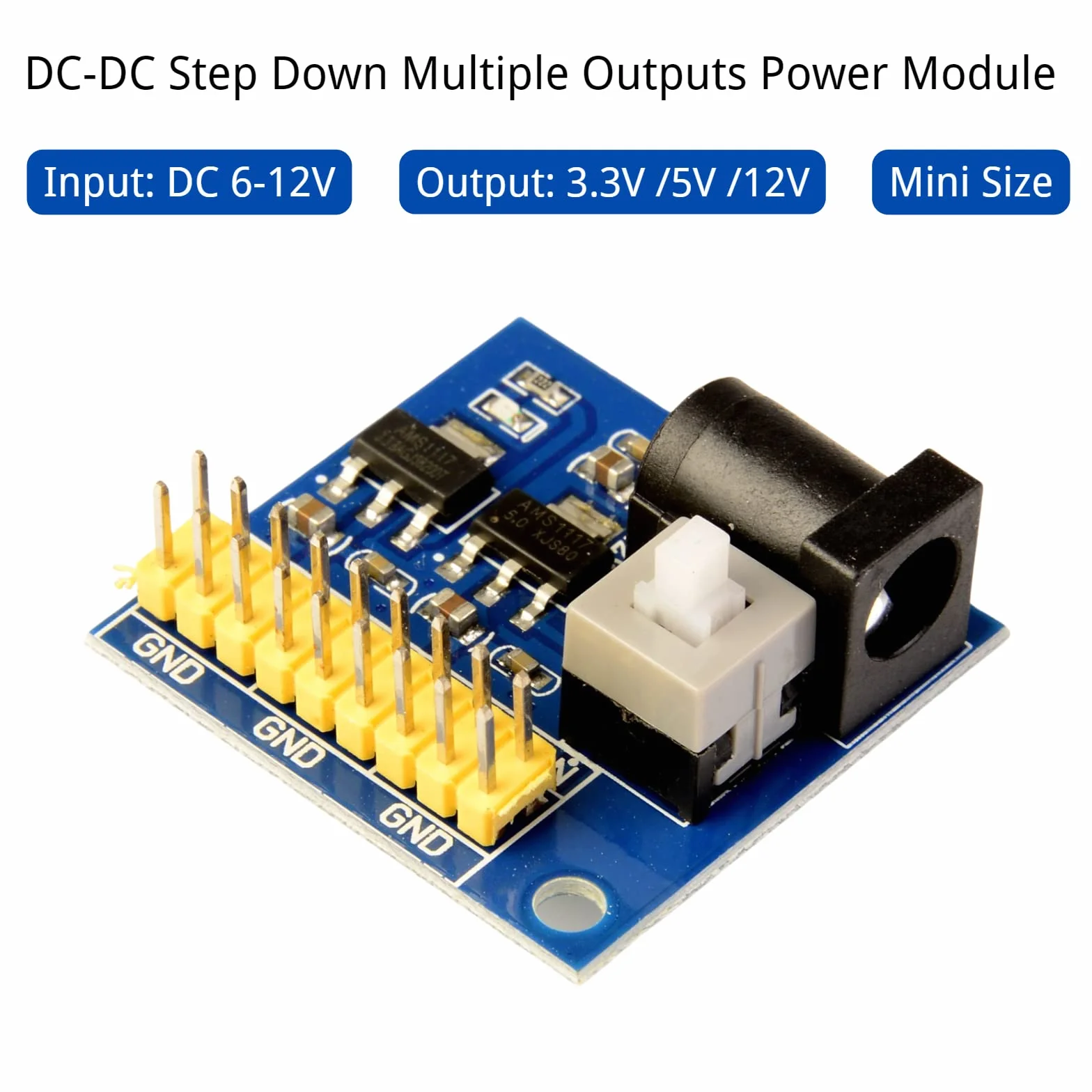 DC-DC 12 V do 3,3 V 5 V 12 V Multi-Wyjście Breadboard Zasilacz Adapter Power Supply moduł kompatybilny z Arduino (3 sztuki)
