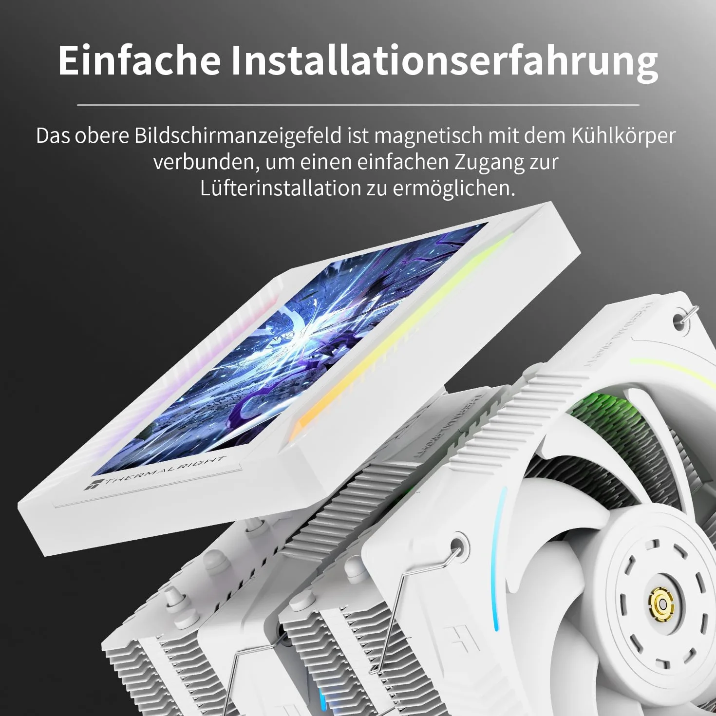 Thermalright Peerless Assassin 120 VISION MAX ARGB White chłodnica powietrza CPU Dual-Tower 2150 obr./min 5-calowy wyświetlacz IPS