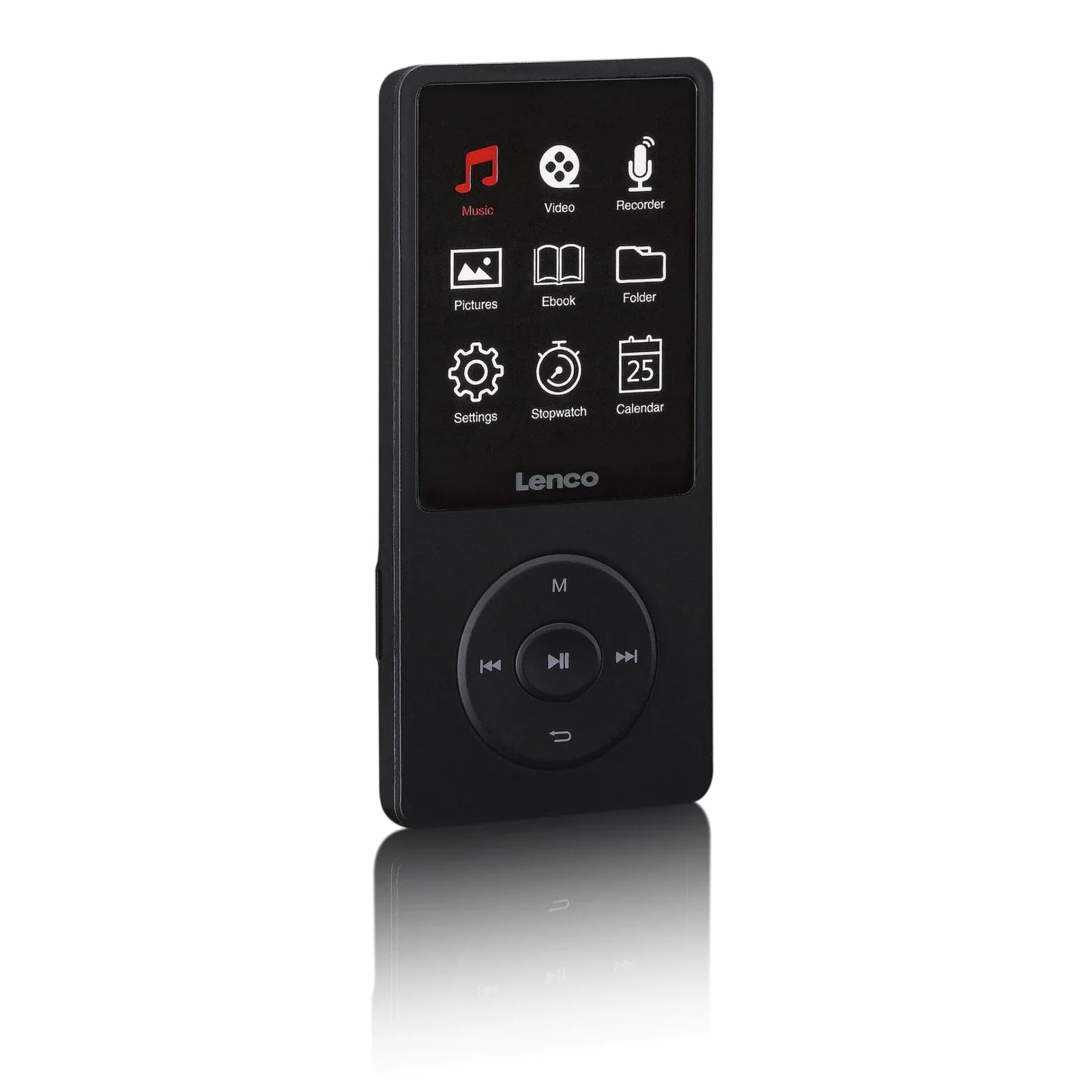 Lenco Xemio-669BK Odtwarzacz MP3 MP4 8 GB 2,4" TFT LCD nagrywanie głosowe bateria 18 godzin micro SD 256 GB czarny
