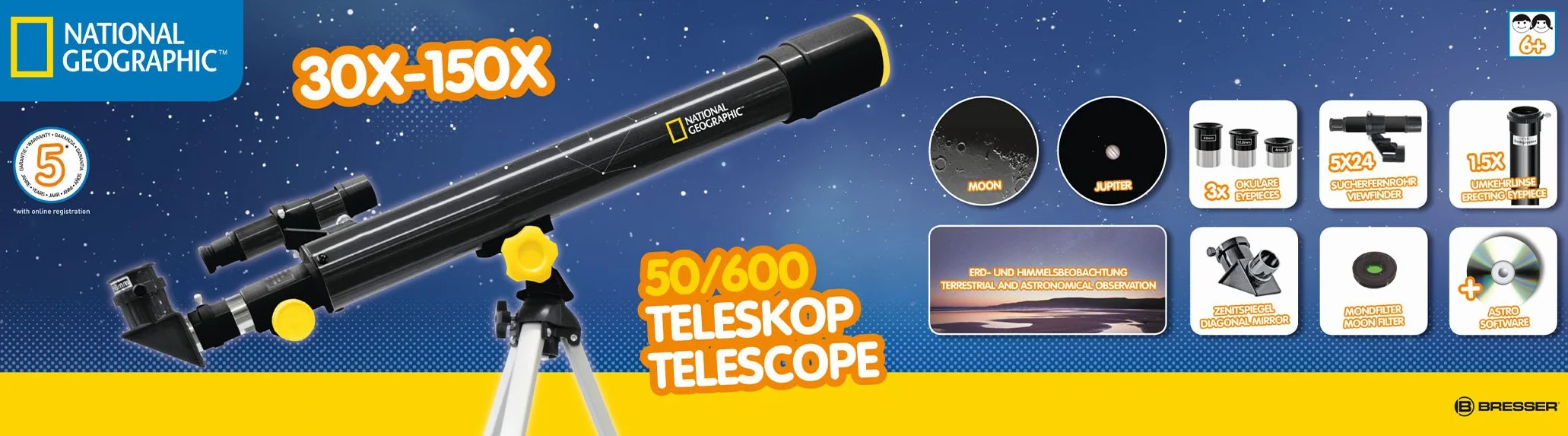 Bresser Teleskop National Geographic 50/600 AZ