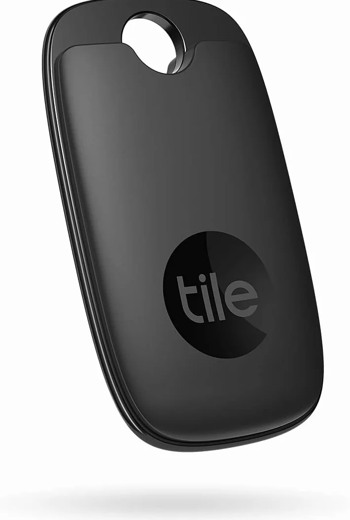 Tile Pro (2022) Lokalizator Bluetooth do namierzania kluczy, toreb i innych przedmiotów, 1 Pak, zasieg 120m, aplikacja iOS i Android, Czarny