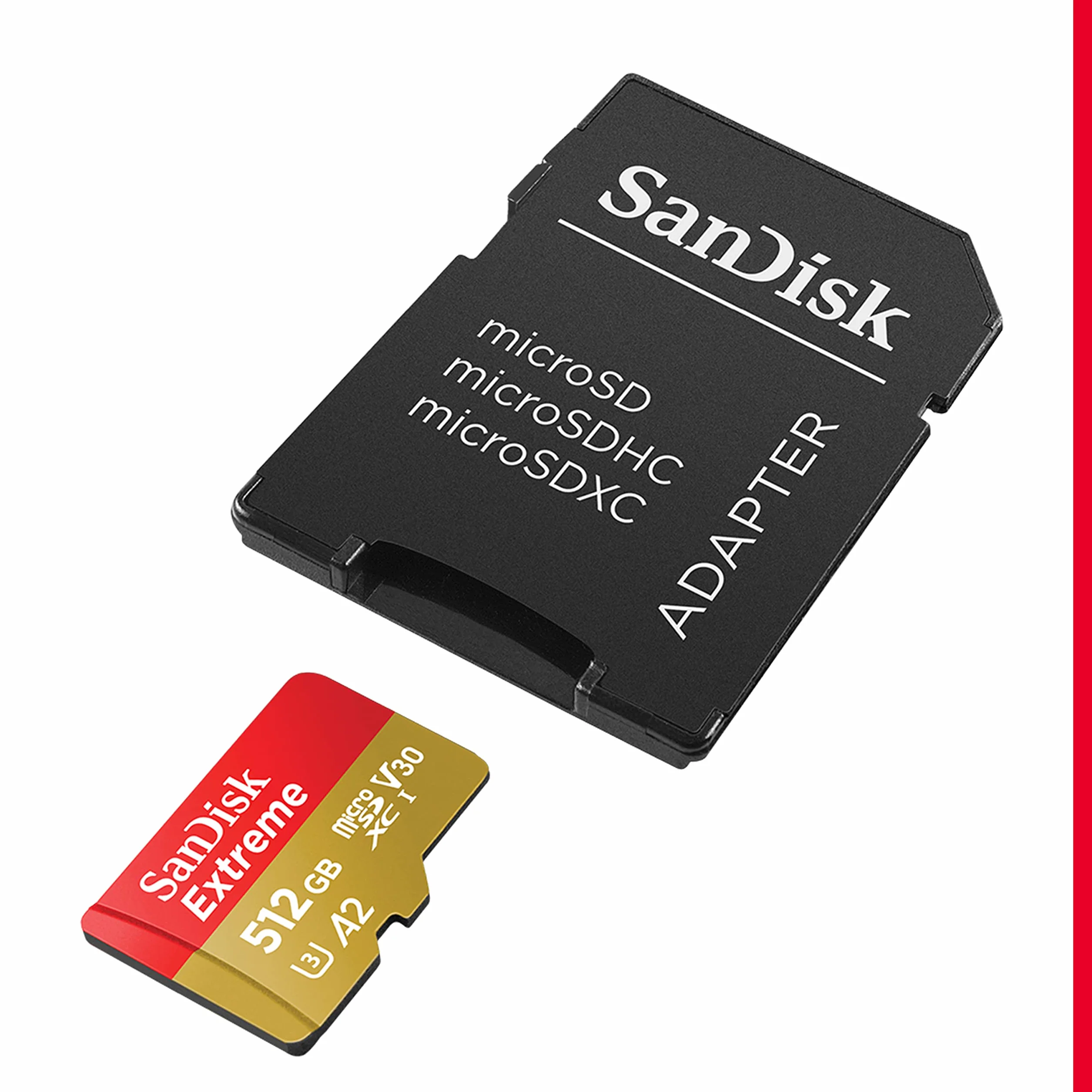 Sandisk Extreme SDSQXAV-512G-GN6MA Karta Pamięci Microsd, Czerwony/Żółty, 512 GB