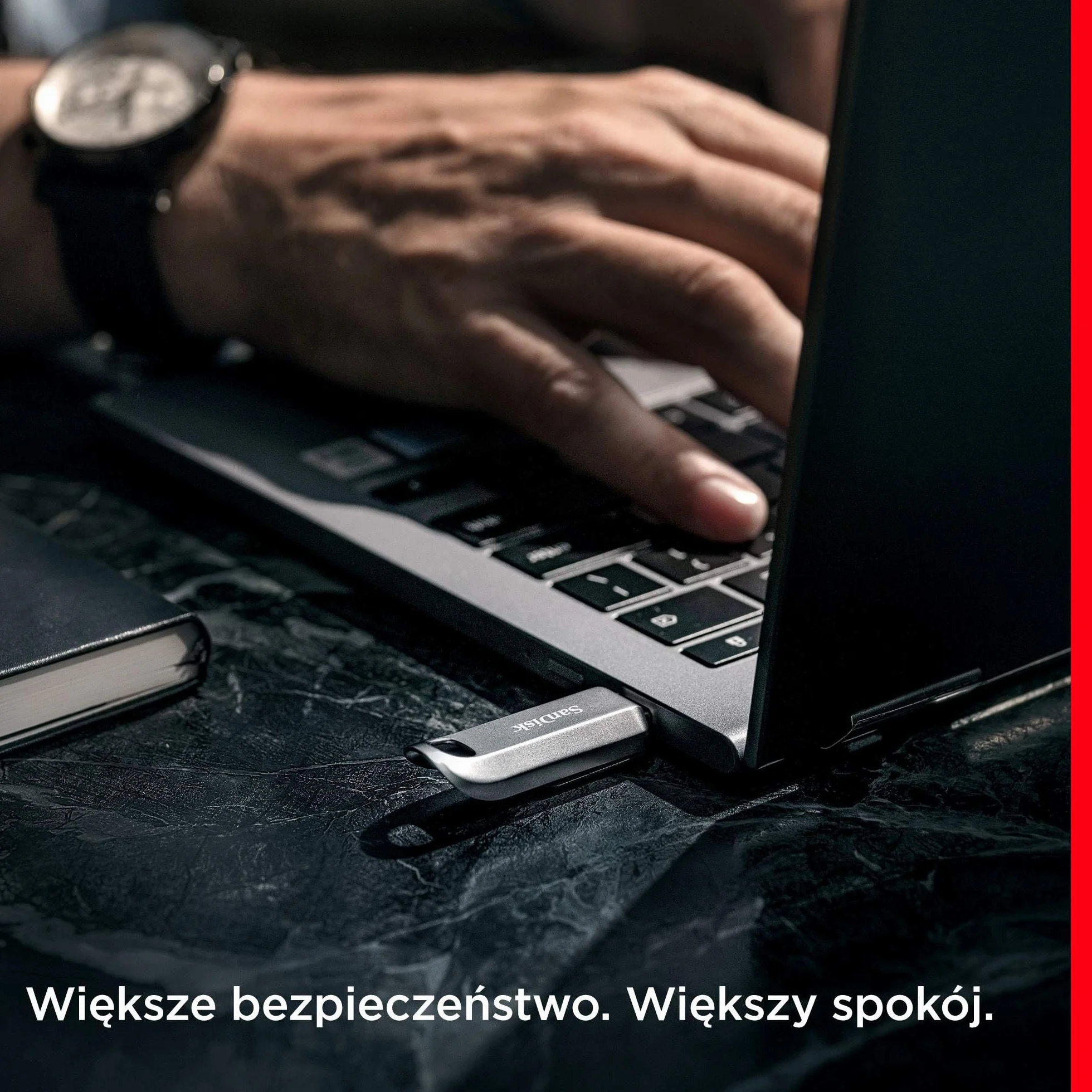 SanDisk 512 GB Ultra luksusowy dysk flash USB typu C, prędkość odczytu do 400 MB/s chowane złącze, wysokiej klasy metalowa obudowa, srebrna